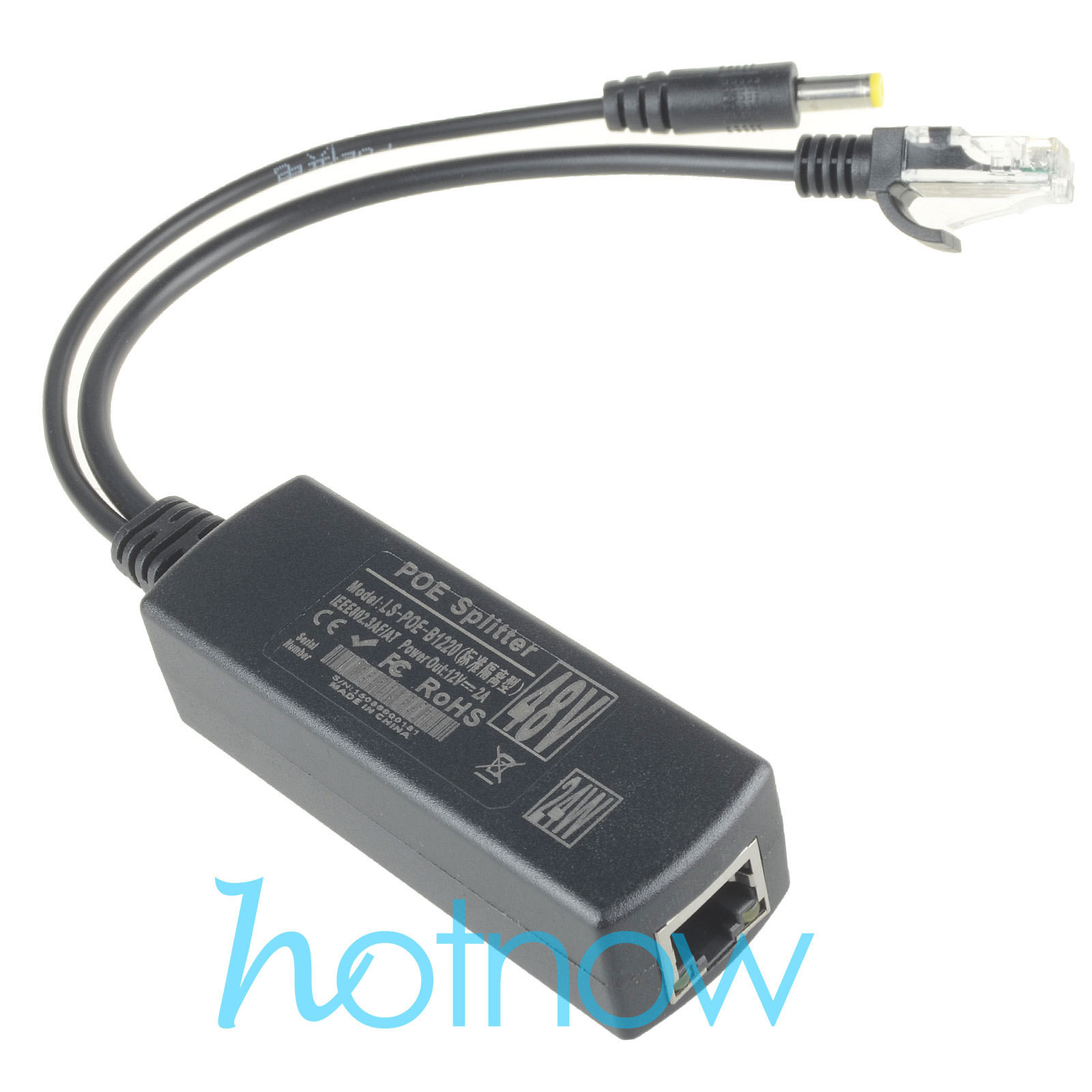 12pcs Active PoE Splitter Power Over Ethernet 48V to 12V 2A IEEE802.3at 24Watt