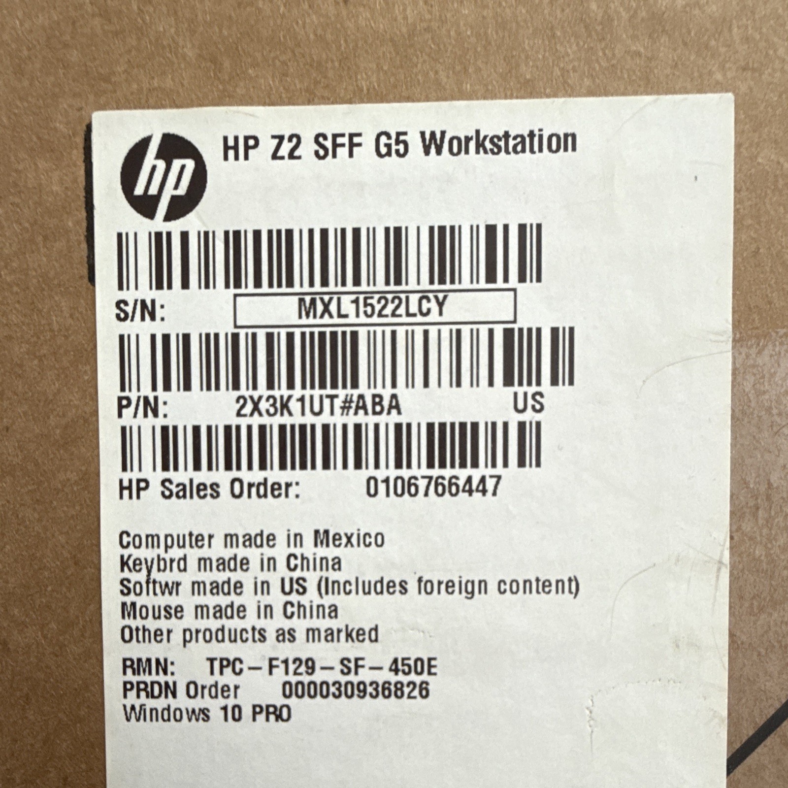 HP Z2 SFF G5 Workstation – Core i5, 16GB RAM, DVD Drive – No Hard Drive NIB
