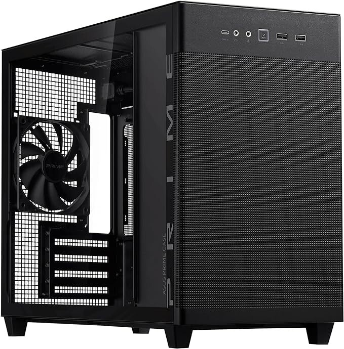ASUS Prime AP201 Black MicroATX Tempered Glass Edition Supports Graphics Cards u