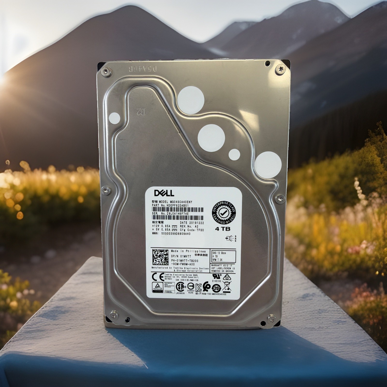 Dell 01MVTT 4TB 3.5" SAS 12Gb/s 7200 RPM Hard Drive - Wiped - Tested - Good