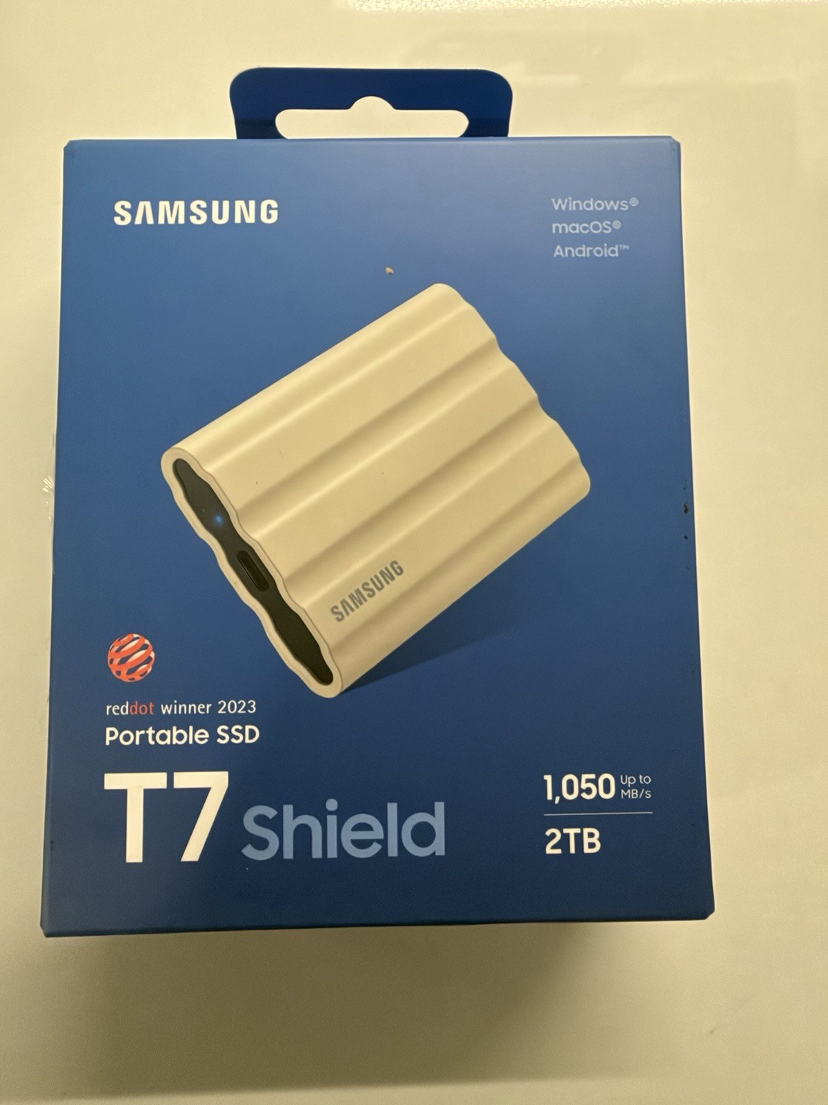 Samsung T7 Shield 2TB External USB Rugged Portable SSD Beige MU-PE2T0K/AM