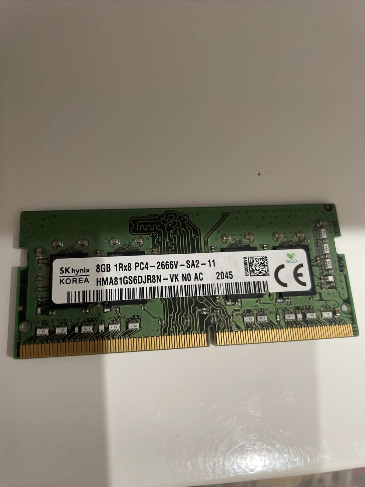 RAM MEMORY 8GB 1Rx8 PC4-2666V-SA1-11 DDR4  HMA81GS6CJR8N-VK