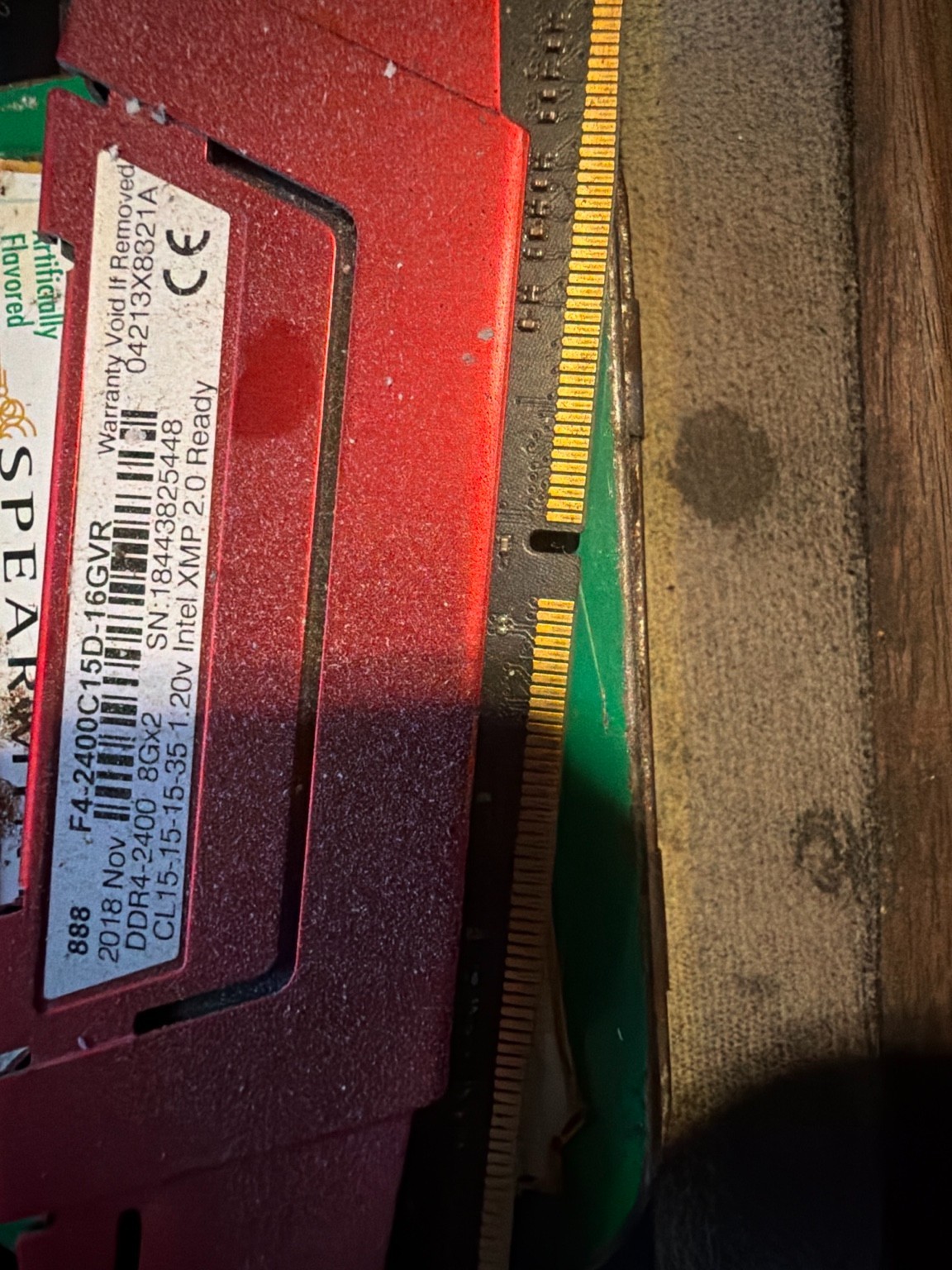 G. SKILL F4-2400C15D-16GVR Desktop Memory Model, 16GB - Red