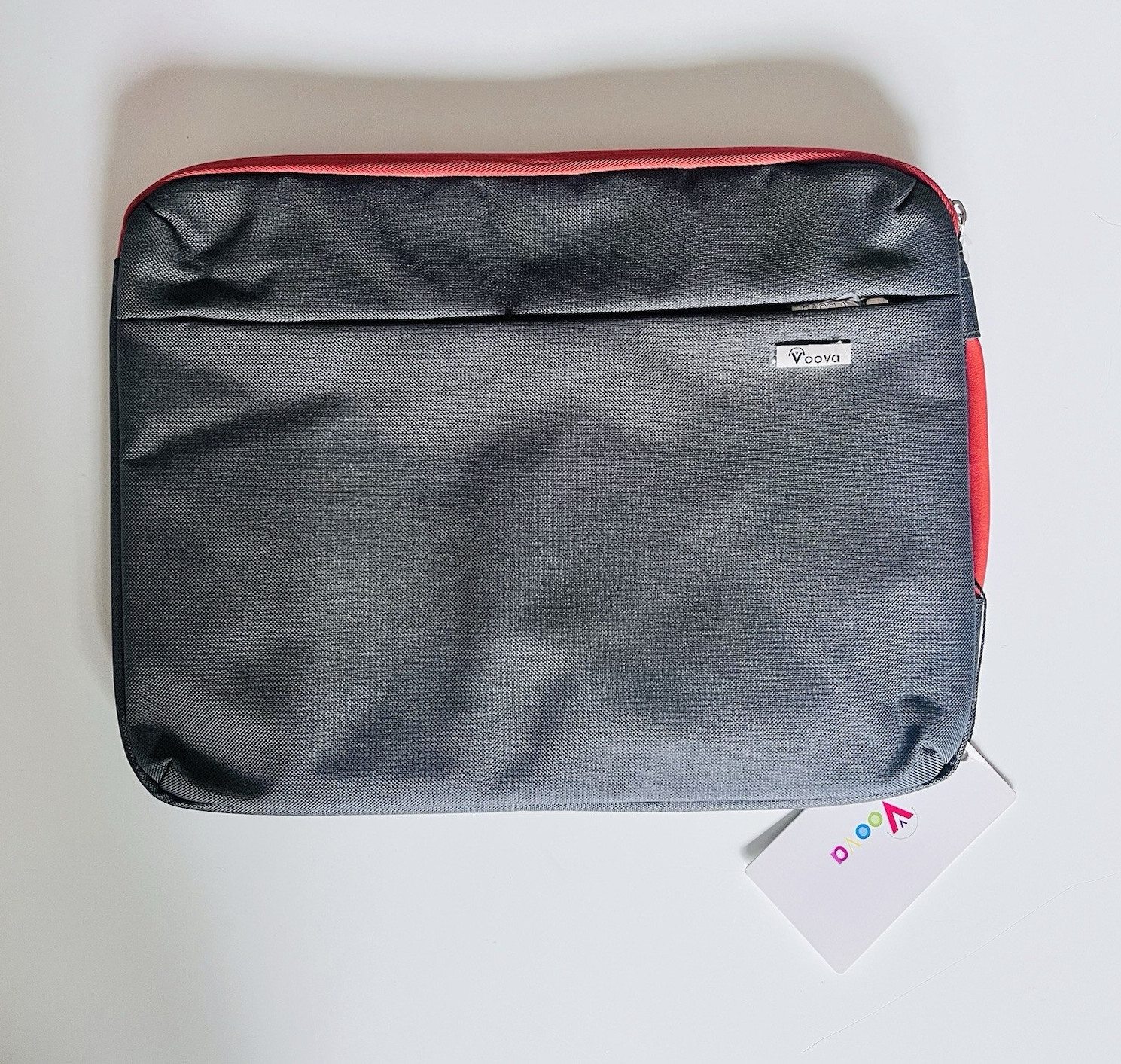 Voova Padded Laptop Tablet Sleeve Case 13in Gray/Orange, Zipper Closure NWT