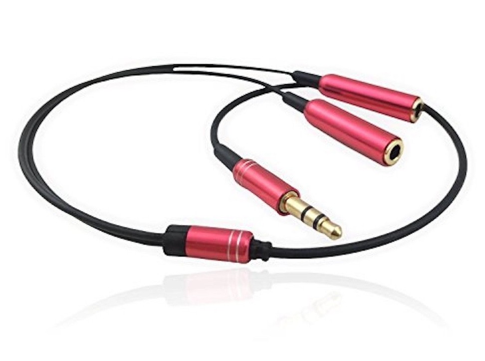 SPLITTER ADAPTER 3.5mm audio stereo aux cable ipod speaker car FOR iphone 6 5 4S