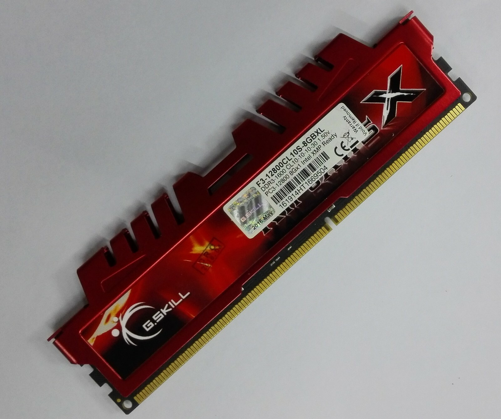 G.SKILL 8GB DDR3 1600 Desktop DIMM RAM F3-12800CL10S-8GBXL RipjawsX PC3-12800