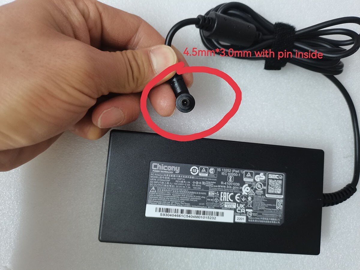 For MSI Creator M16 A11UD-671 OEM Chicony 20V 7.5A A18-150P1A 4.5mm 150W Adapter