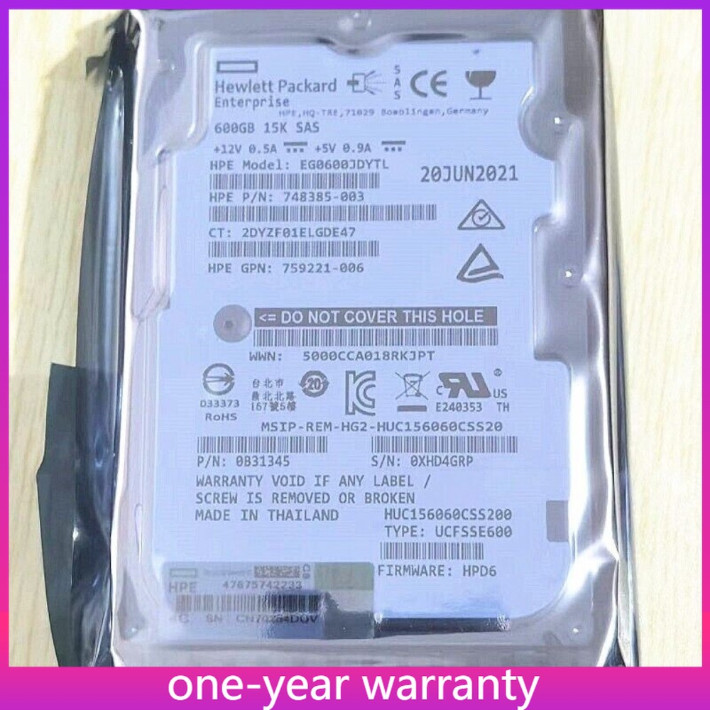 NEW HPE 759212-B21 759548-001 759202-003 600GB 15K SAS 12G 2.5" HDD Hard Drive