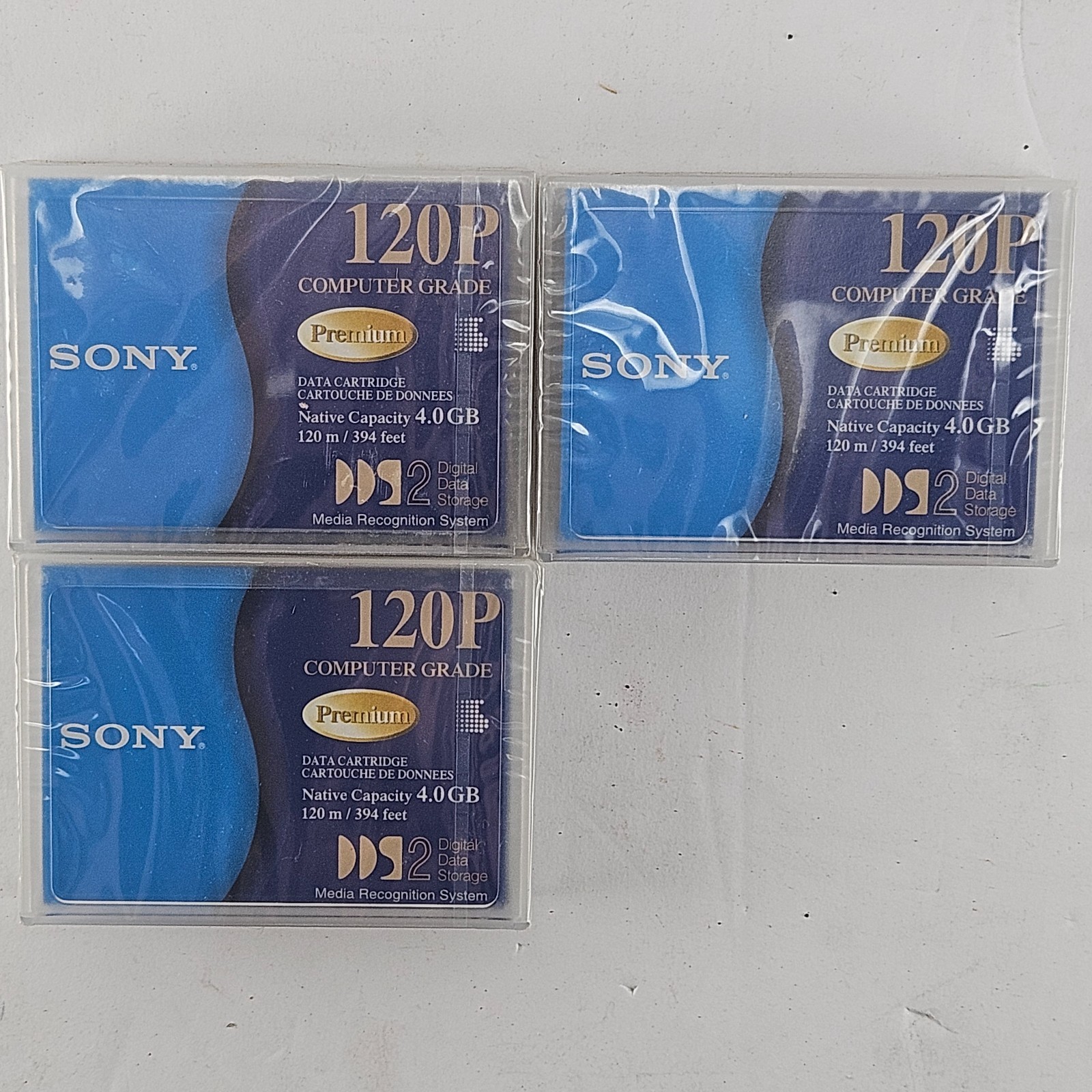 Lot of 3 Sony DGD120P DDS-2 4GB/8GB 120m Data Tape Cartridges New Sealed