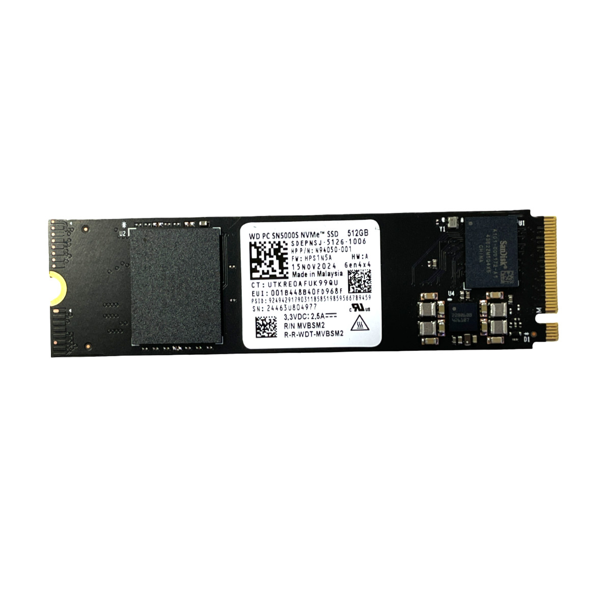 Western Digital PC SN5000S 512GB SSD M.2 NVMe PCIe Gen 4 x 4  #26