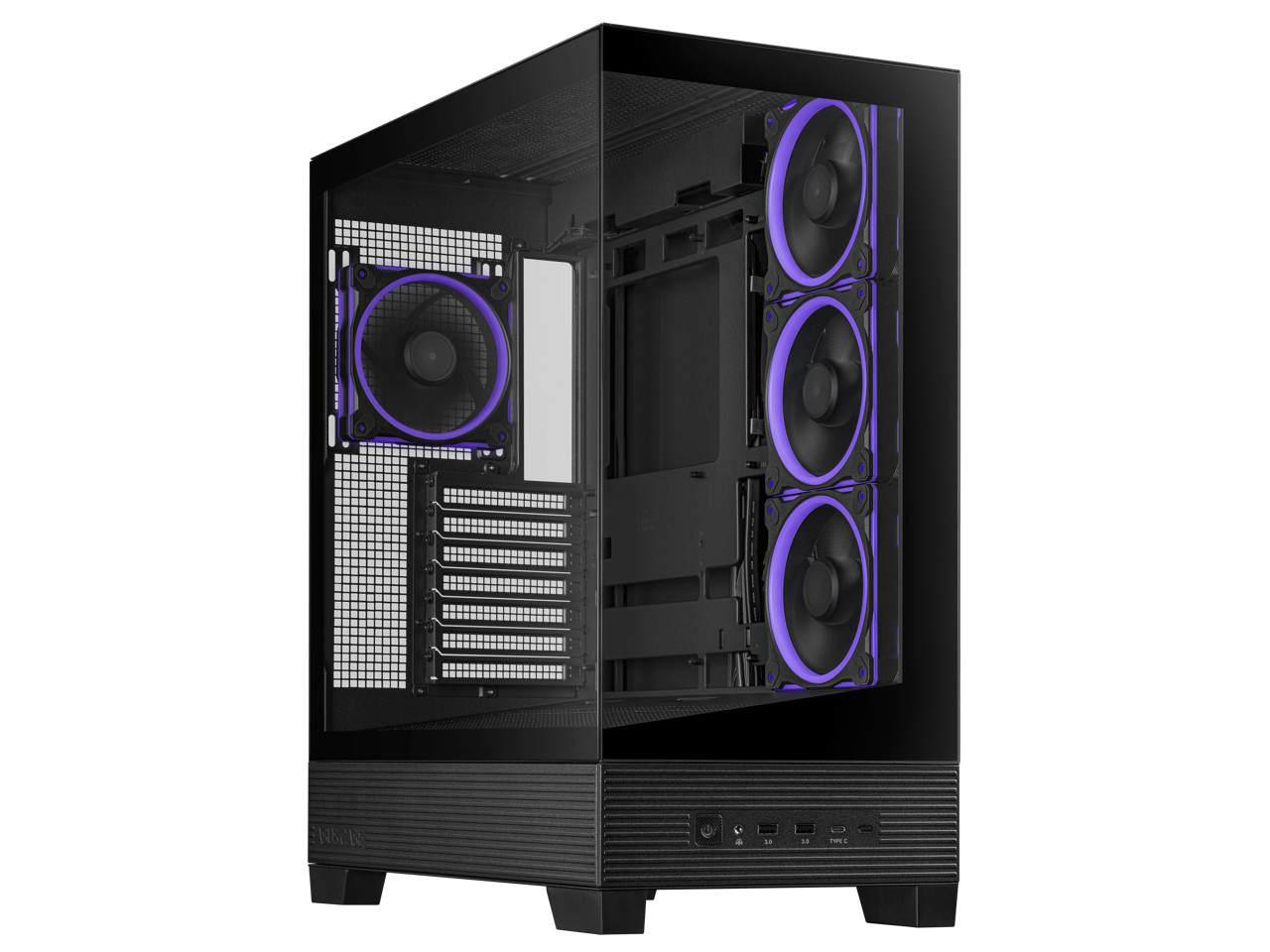 ASUS A31 PLUS Black ATX Case offers a panoramic glass design, supports 360mm