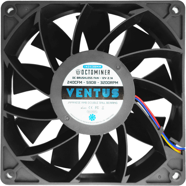 Original NEW Octominer Ventus High Performance 240CFM Miner Fan for X12/X8Ultra