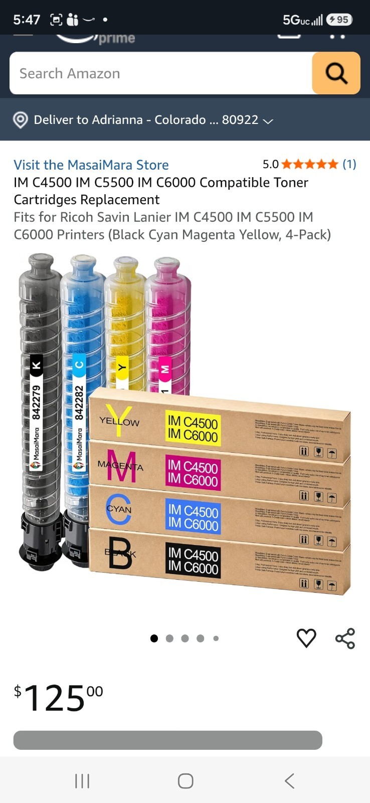 toner cartridges Color New Savin Lanier Compatible 