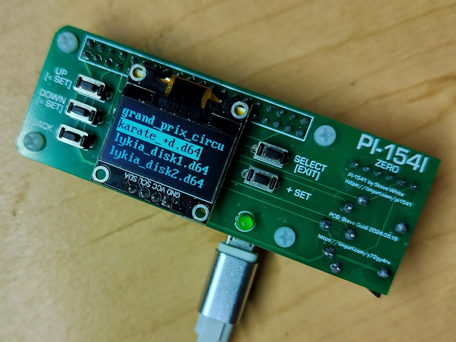 Commodore PI1541 Hat with OLED, IEC Serial Cable, Option B 7406, Spacers C64 128