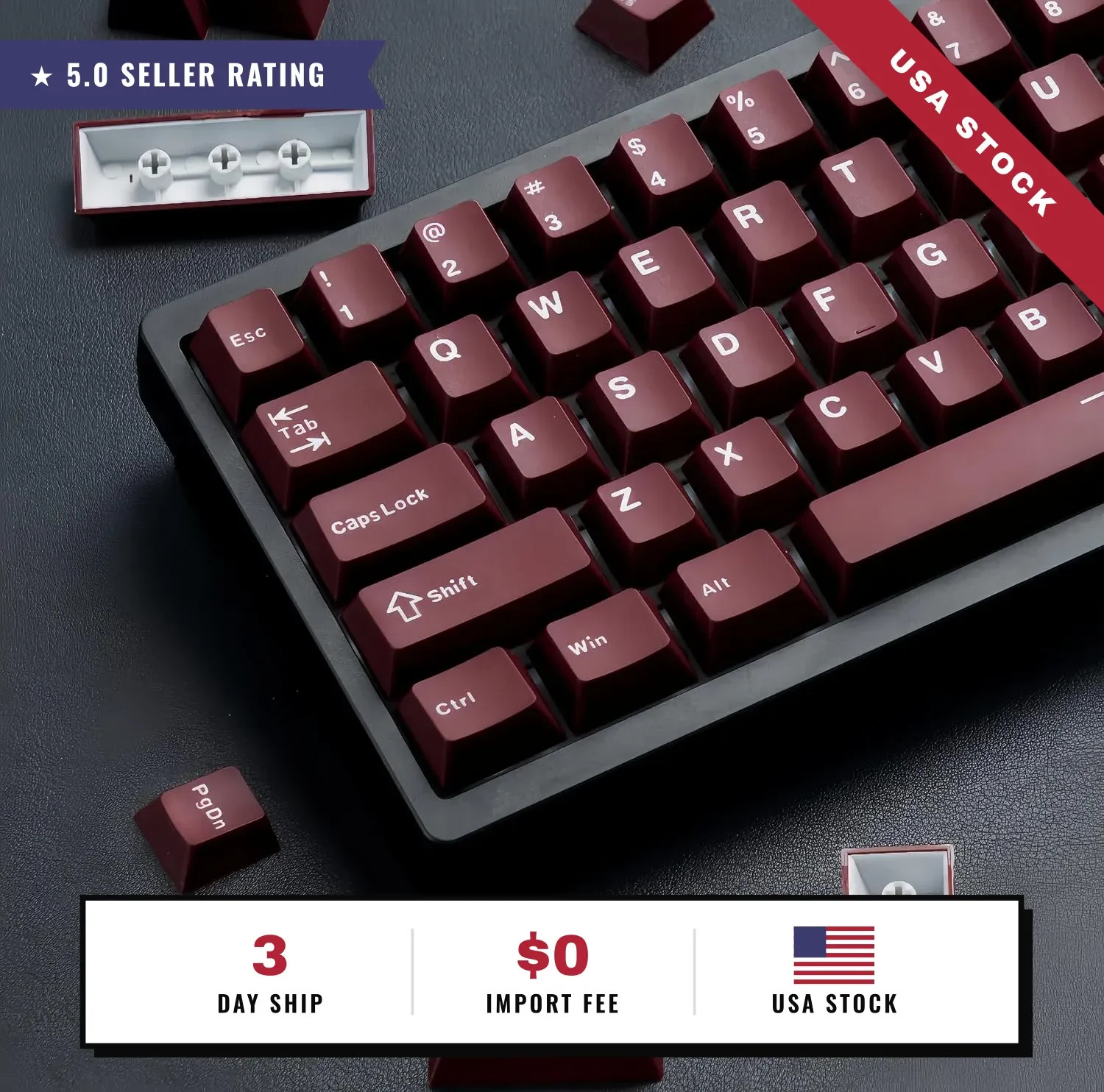 dagaladoo Double Shot PBT keycaps Set, Cherry Profile Keyboard Keycap