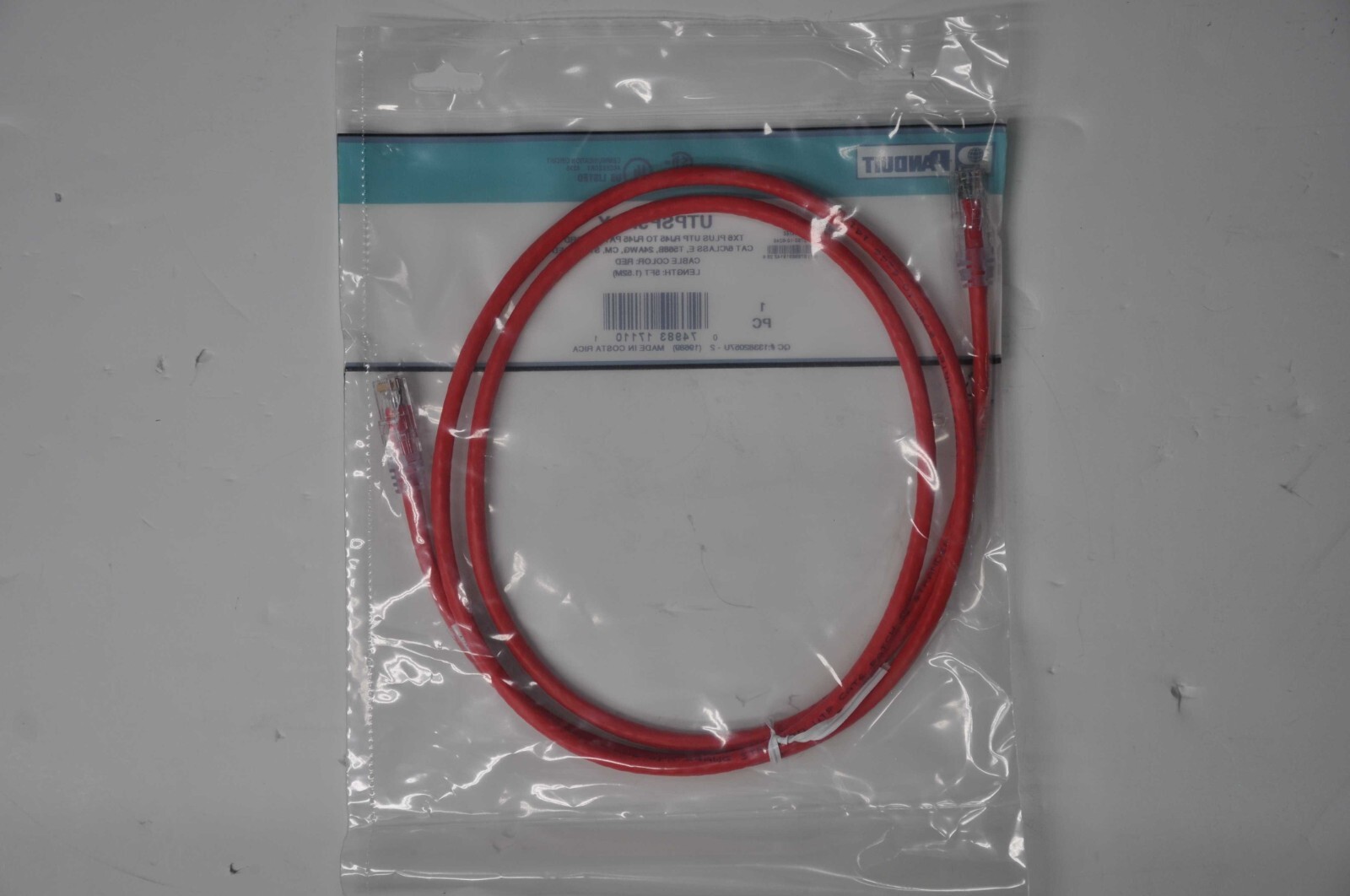 Panduit Corp UTPSP5RDY Cat6 Patch Cord - 5ft, Red UTP