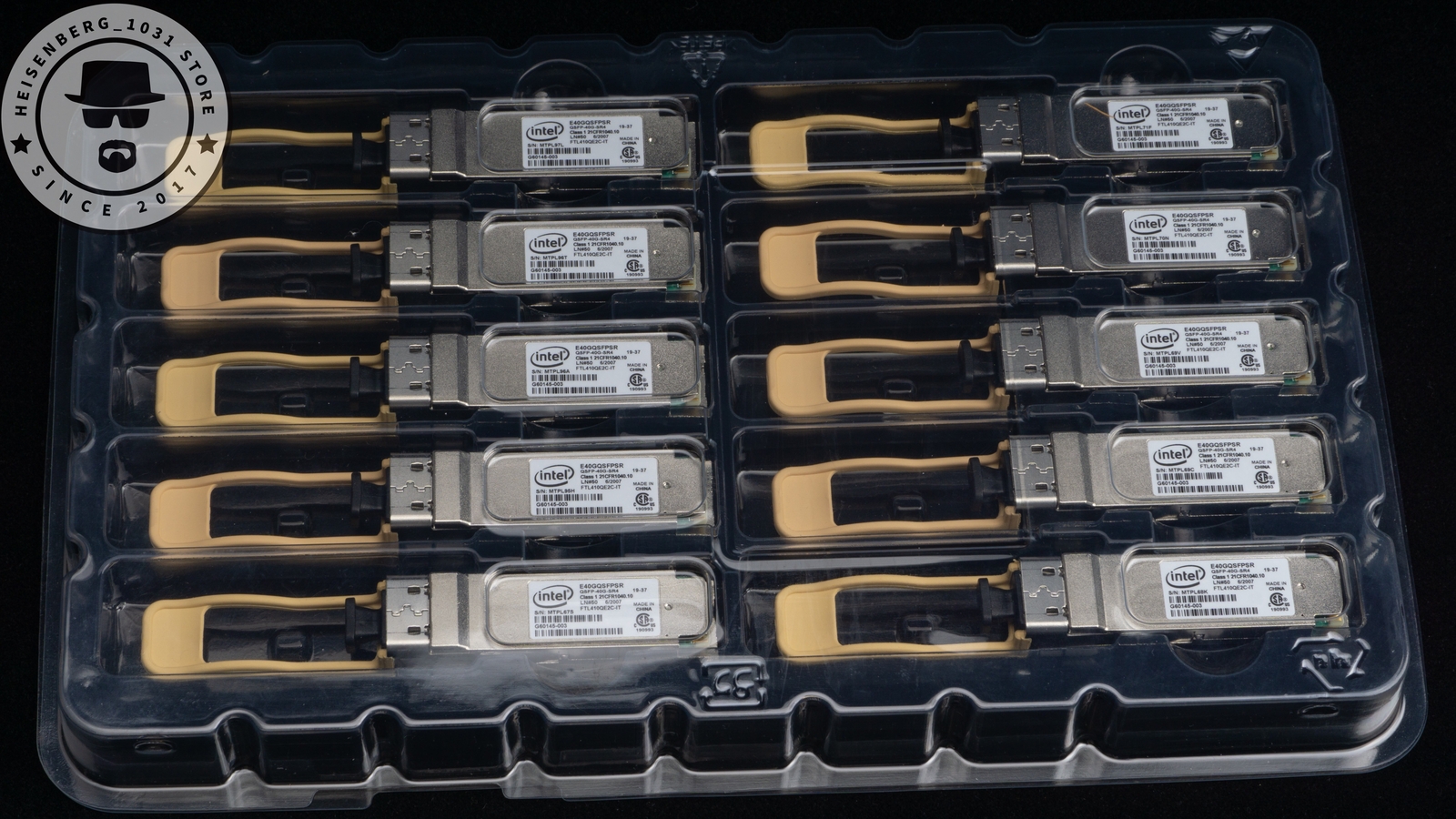 (10pcs)Intel E40GQSFPSR ETHERNET 40GBASE-SR4 OPTIC MTP/MPO for XL710 & X520QDA2 