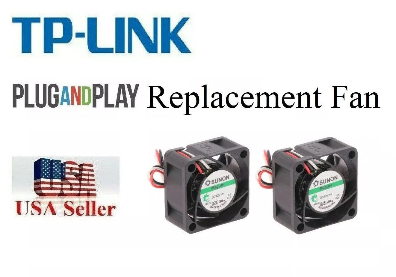 2x Quiet Replacement Fans for TP-Link Omada ES228GMP, ES220GMP