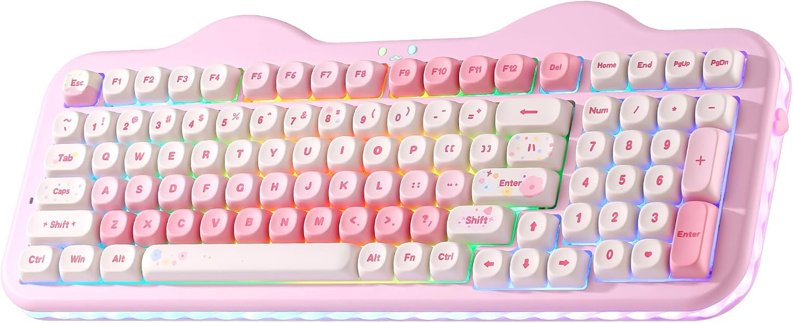 C98 Cute Cake Wireless Mechanical Keyboard(Pink, Candy Switch)