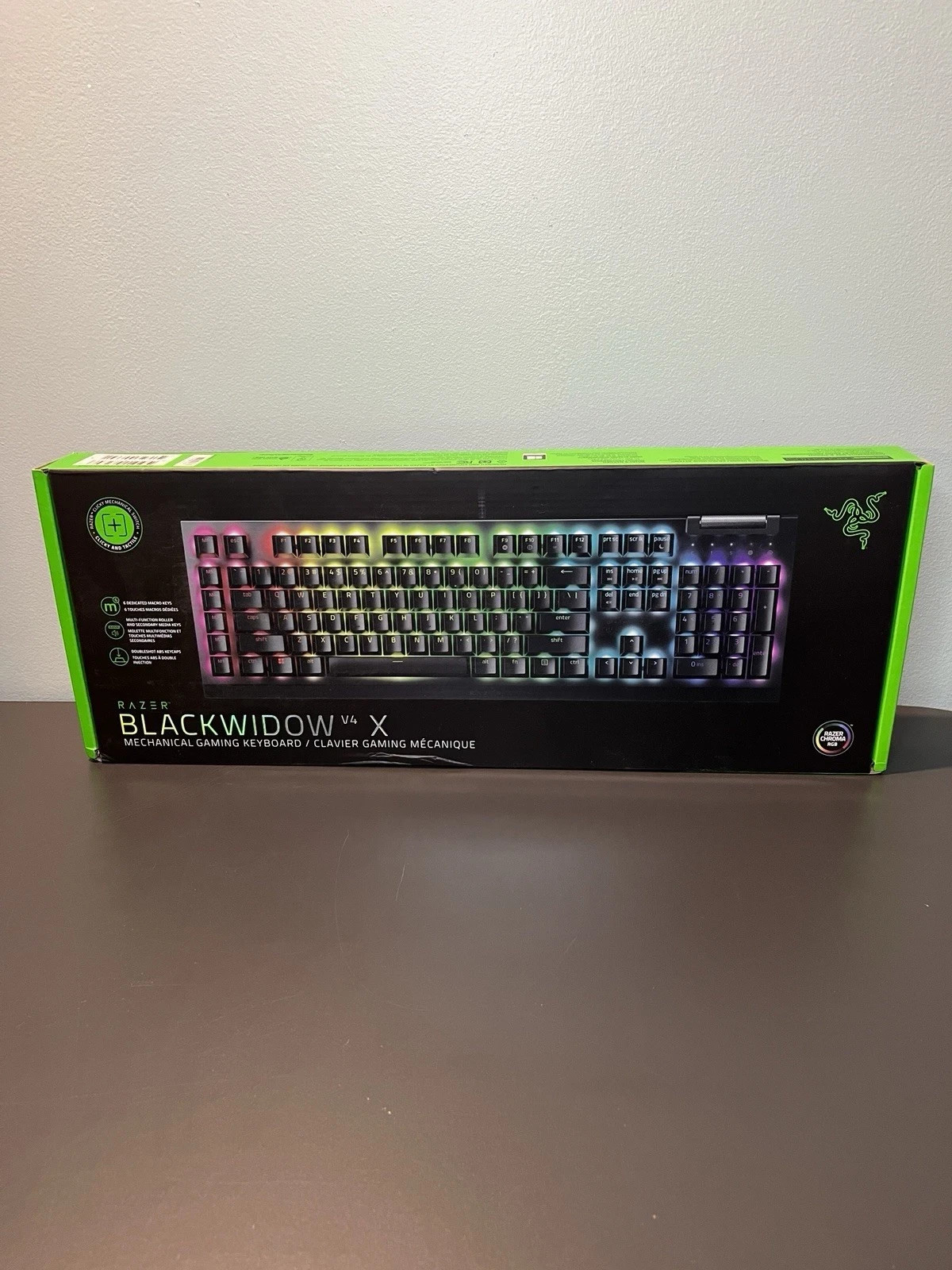 Razer BlackWidow V4 X Mechanical Gaming Keyboard w/ Green Switches & Chroma RGB