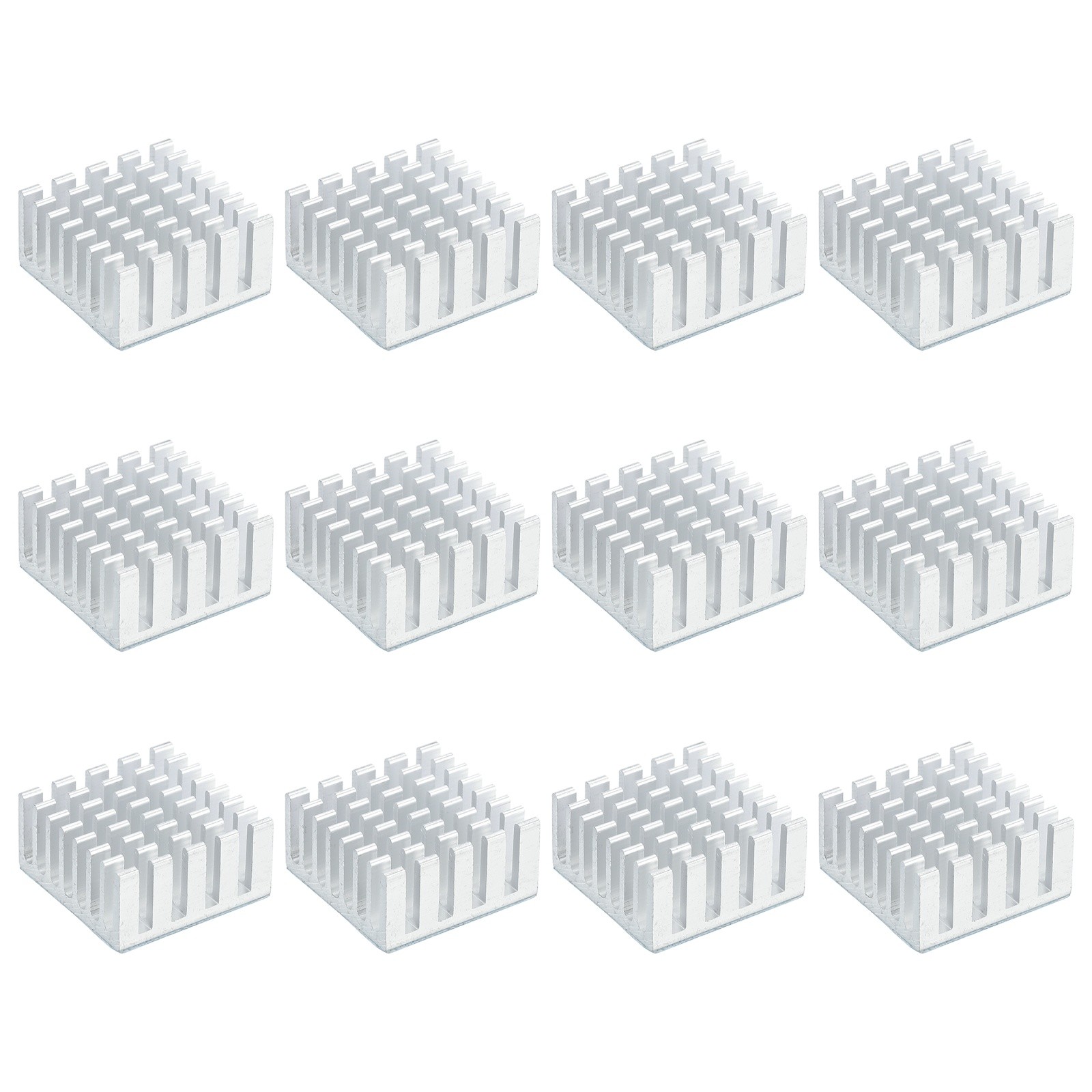 12 Pcs Heatsink 20x20x10mm Aluminum Heat Sink with Thermal Blue Sticker White
