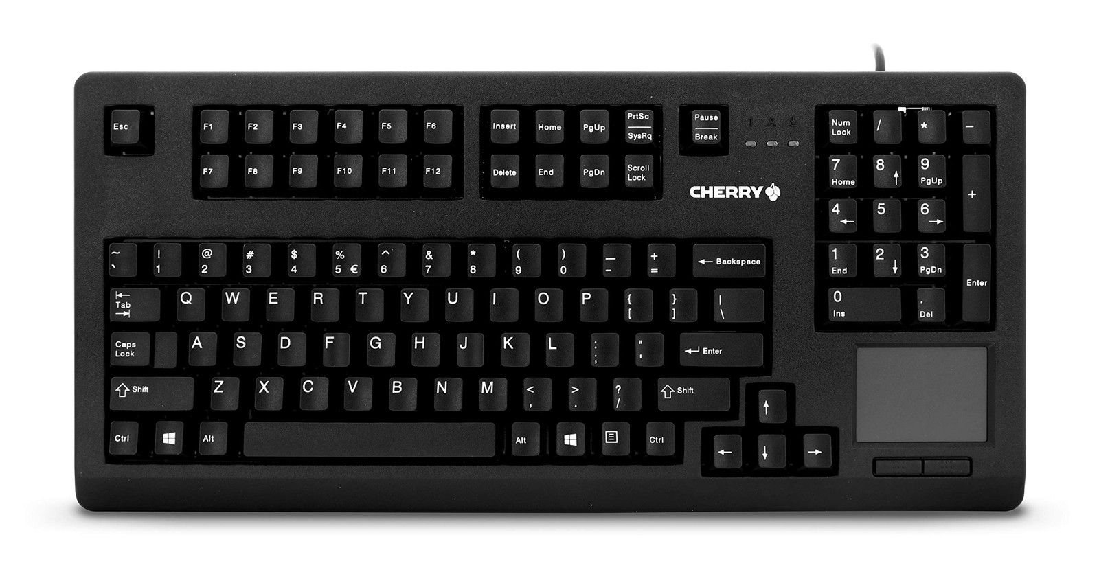 Cherry Compact QWERTY Mechnical USB Keyboard with Touchpad - 104 Keys, 16 Wid...