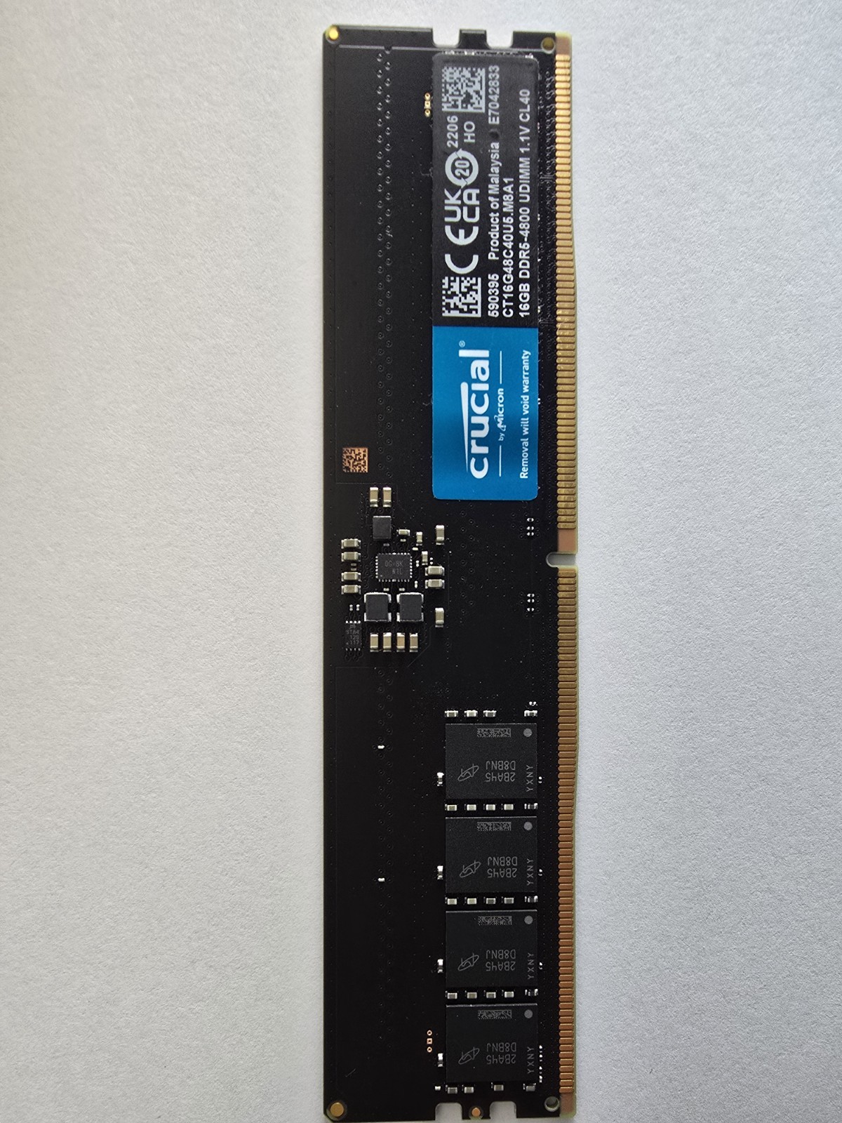 Crucial CT16G48C40U5 16GB DDR5 4800MHz PC5-38400 CL40 UDIMM Desktop RAM