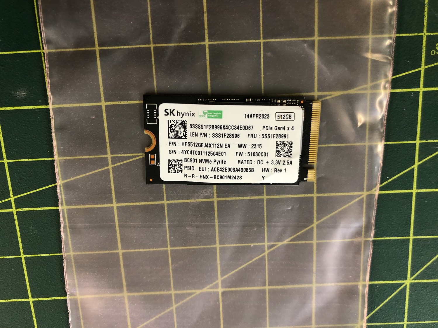 SK Hynix 512GB M.2 BC901 NVMe Pyrite PCIe Gen4 x4 SSD HFS512GEJ4X112N