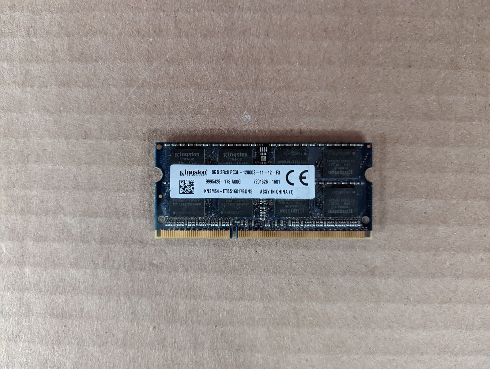 KINGSTON 8GB 2RX8 PC3L-12800S LAPTOP RAM KN2M64-ETBS ZZ9-5(3)