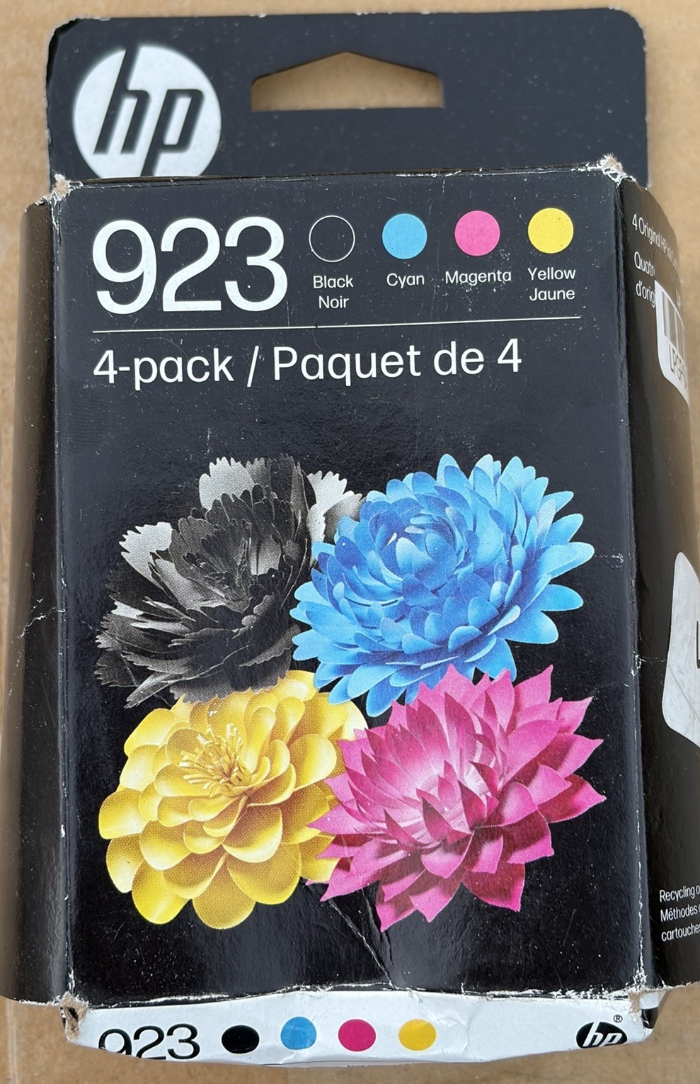 HP 923 Black/Cyan/Magenta/Yellow Standard Yield Ink Cartridges 4 Pack 10/2026