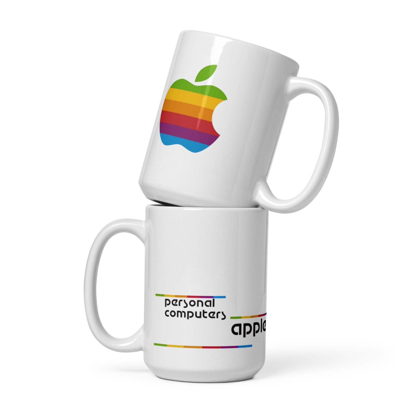 Vintage Retro Apple Logo Ceramic Coffee Mug – 15oz
