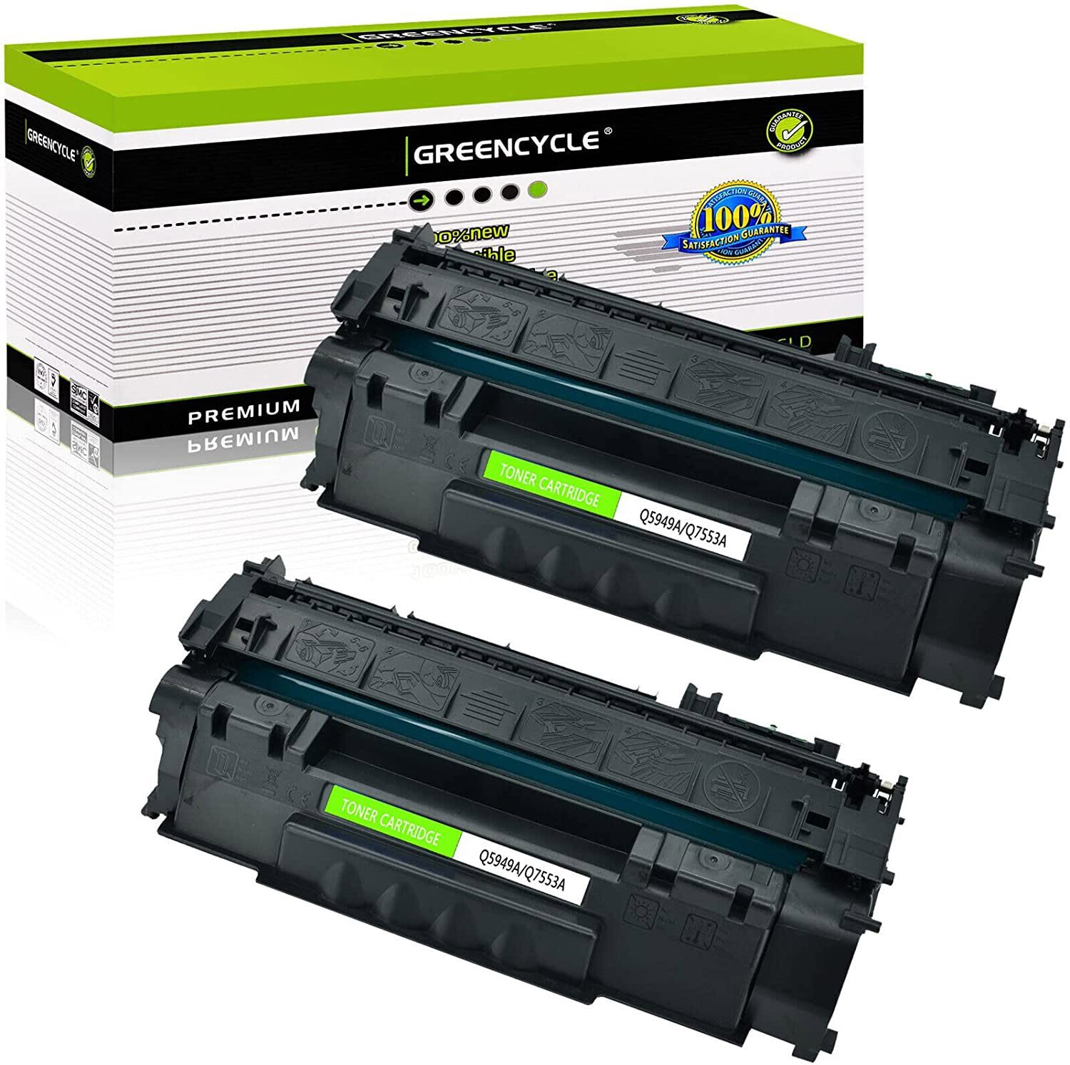 2 PK Q7553A 53A Toner Cartridge Compatible For HP LaserJet P2015 M2727 P2014X