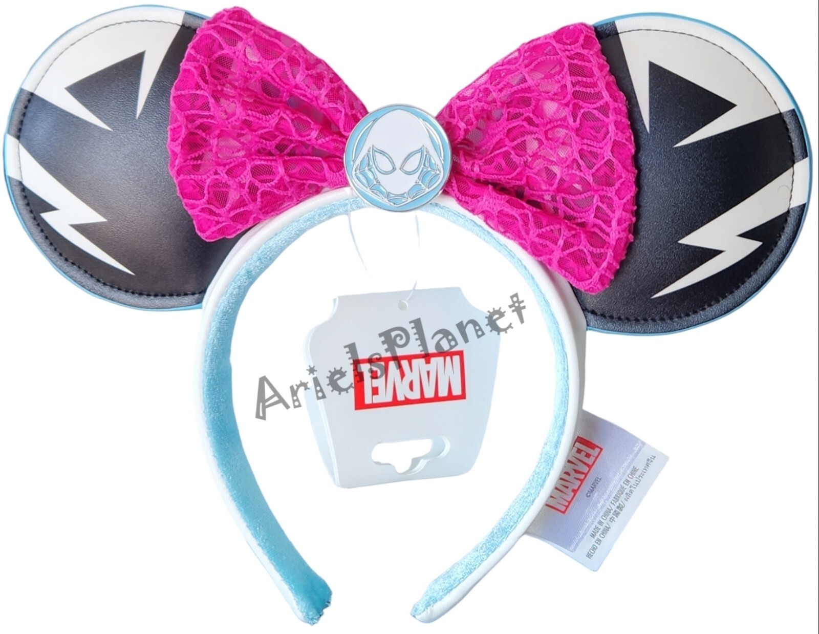 Disney Parks Marvel Spider-Man Ghost-Spider Minnie Pink Bow Ear Headband