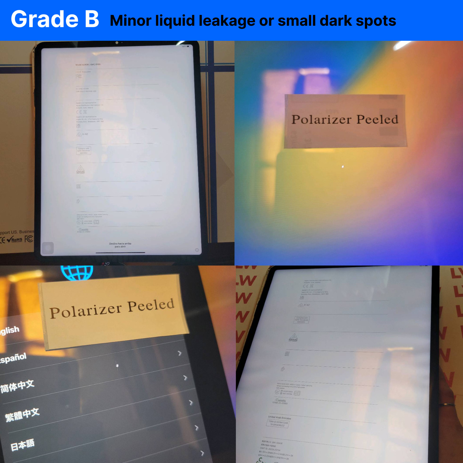 Original OEM For iPad Pro 12.9'' 5th / 6th LCD Screen Digitizer Grade B Tested