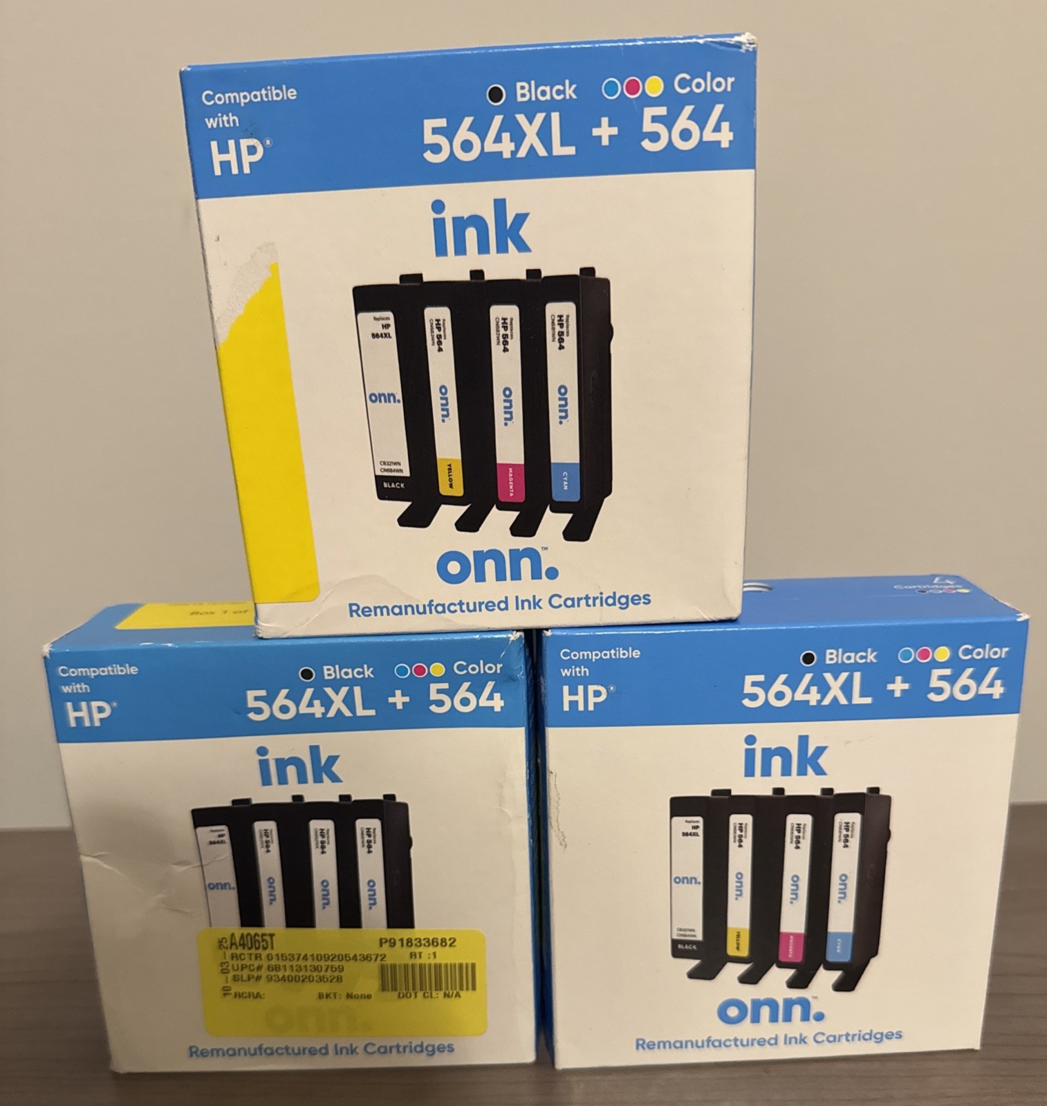 onn HP 564XL Black + 564 Color Ink Cartridge Set 4 Pack - sealed