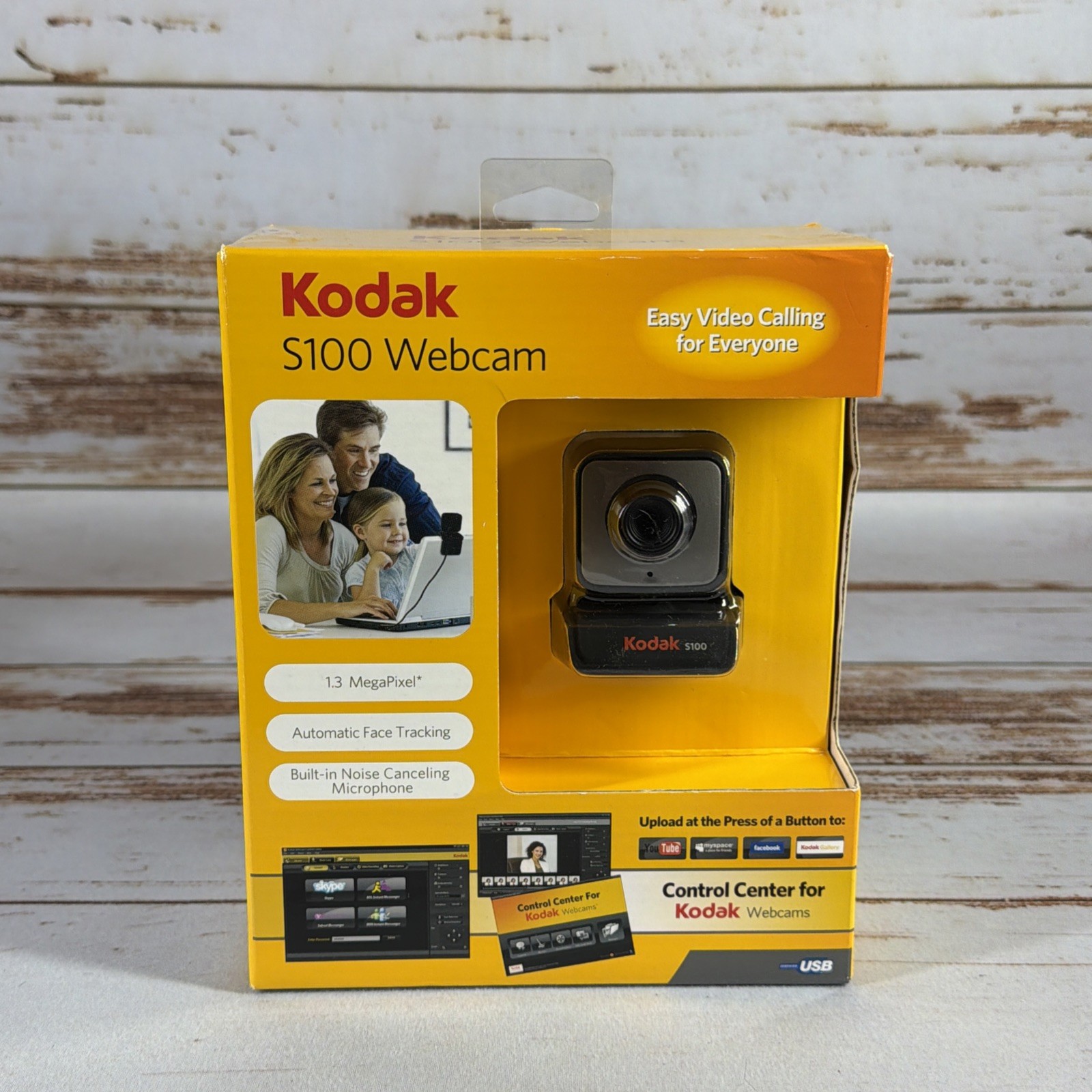 Kodak S101 USB Desktop Webcam 1.3MP Built-in Mic Video Calling New in Box NIB