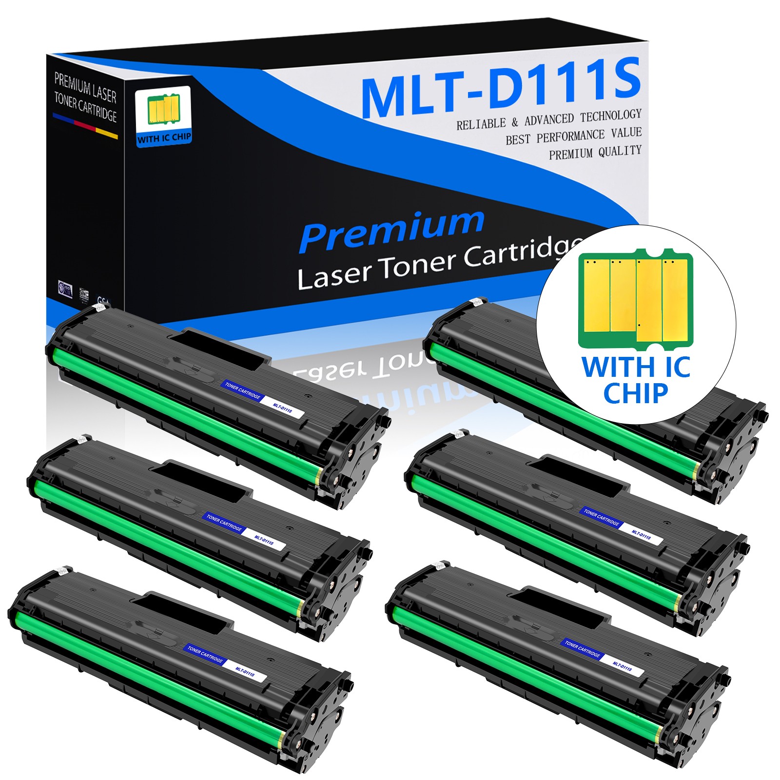 6PK MLT-D111S Toner Cartridge for SAMSUNG Xpress SL-M2020W SL-M2070FW Printer