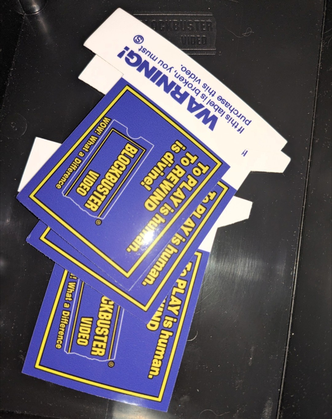 Sticker Blockbuster To PLAY is human. To REWIND is divine Decal 3 pcs