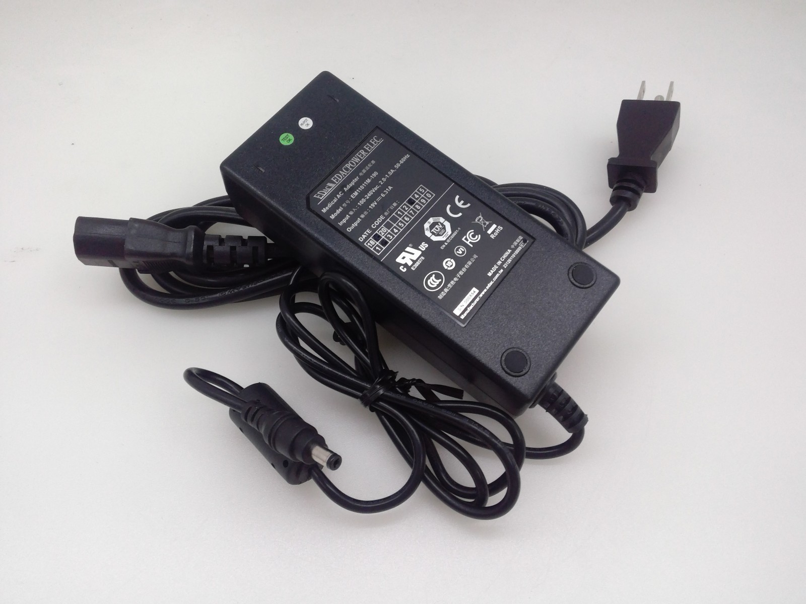 Genuine Edac 19V 6.31A 120W Power Adapter Projector Power Cord EA11011M-190