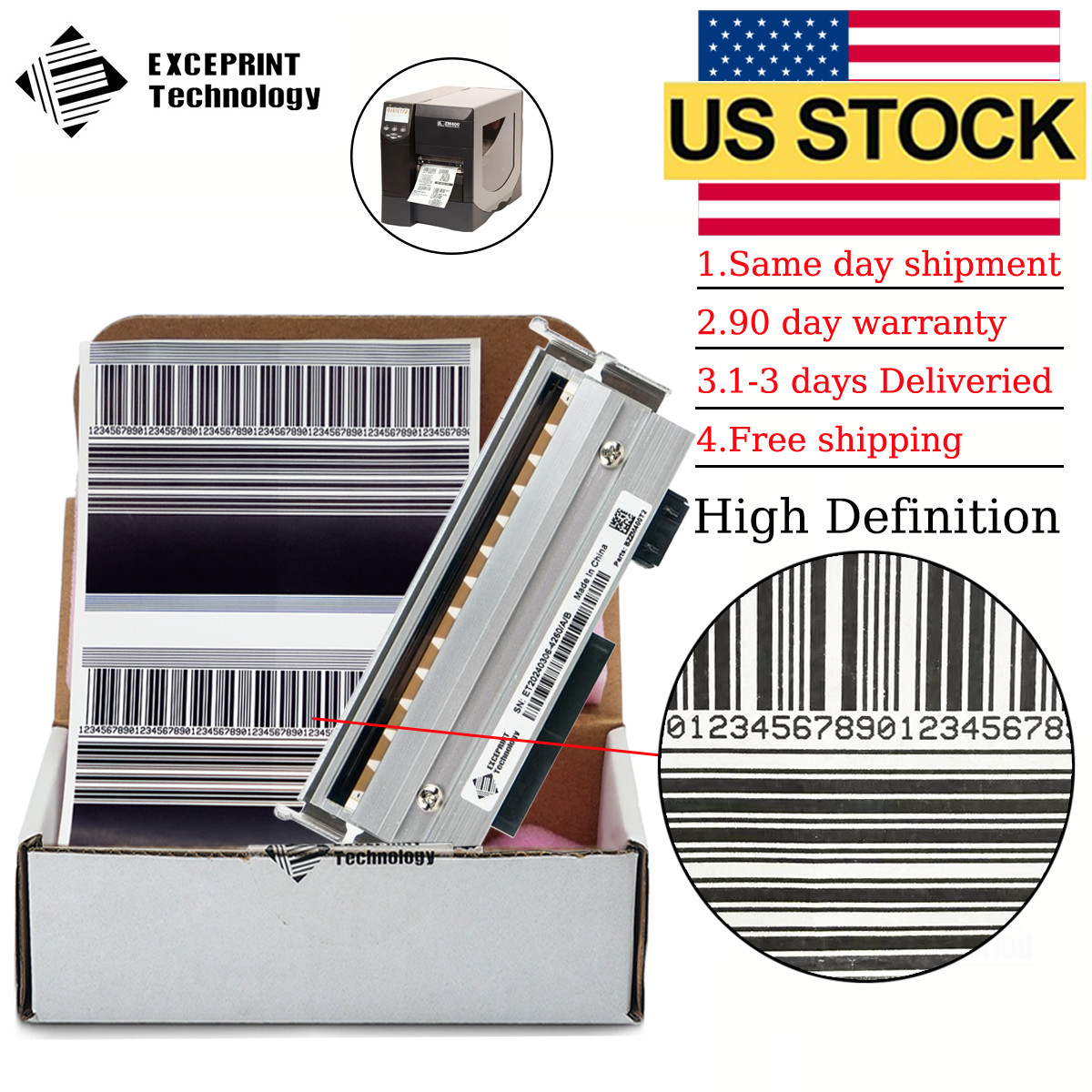 🔥 Printhead for Zebra ZM400 Printer - 203dpi Print Head 79800M USA STOCK 🔥