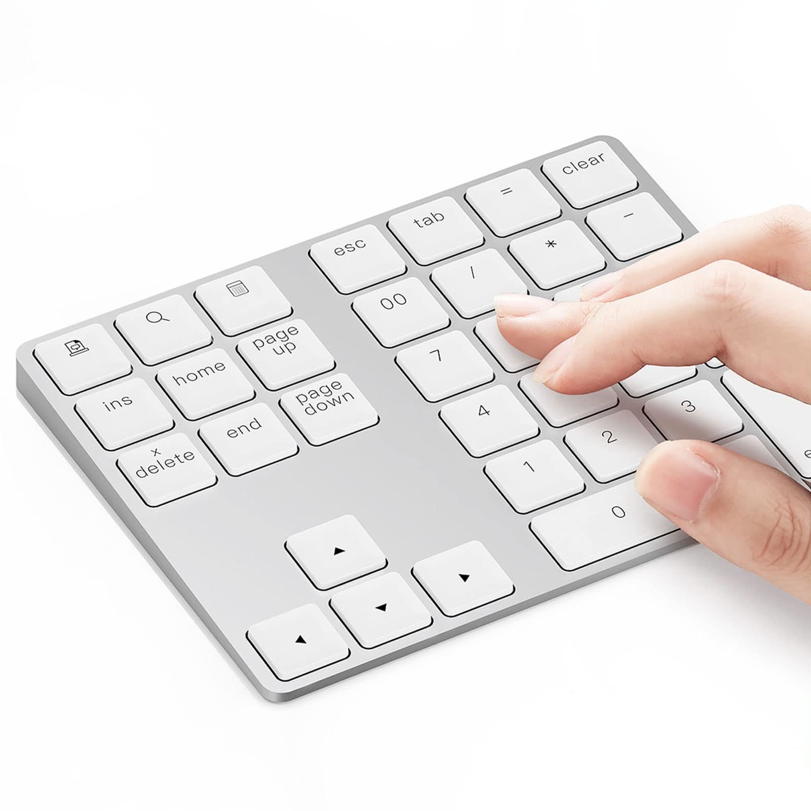 Lekvey Bluetooth Number Pad Aluminum Rechargeable Slim 34-Keys External Data