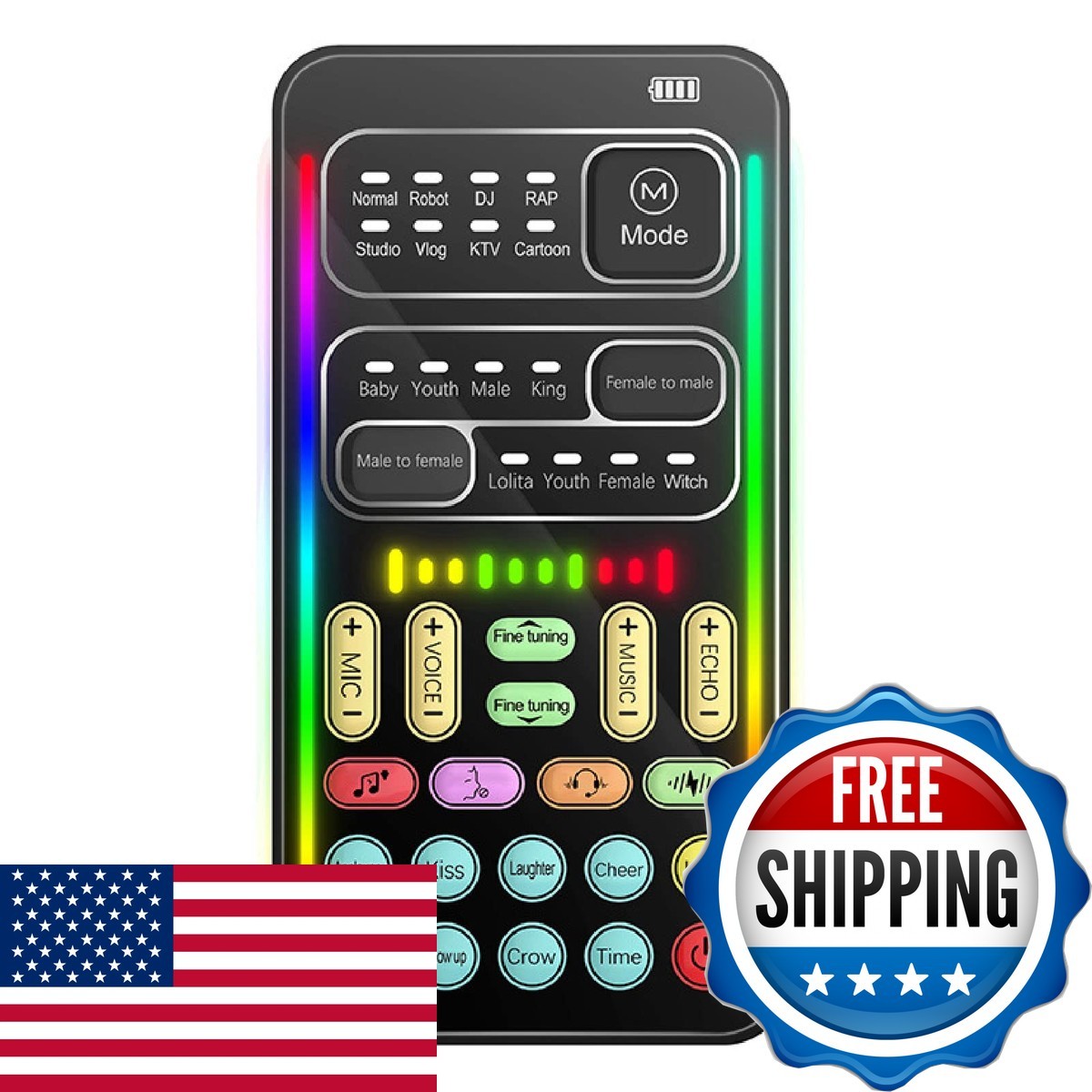Ciciglow Voice Changer, Game Live Sound Disguiser Portable Sound Changer 8
