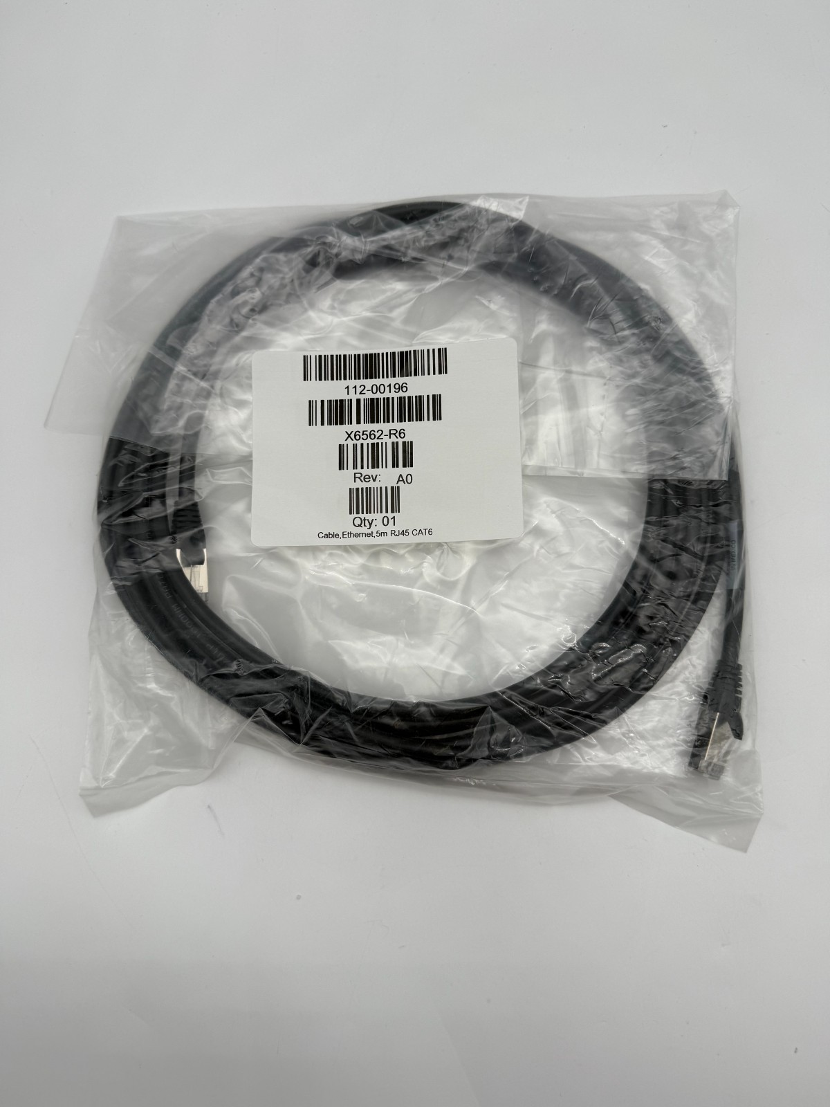 NetApp X6562-R6 5M CAT6 Ethernet Cable  112-00196  Black  QTY 3