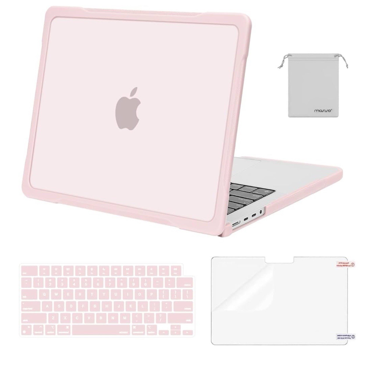 MOSISO Compatible with MacBook Pro 14 inch Case Pink