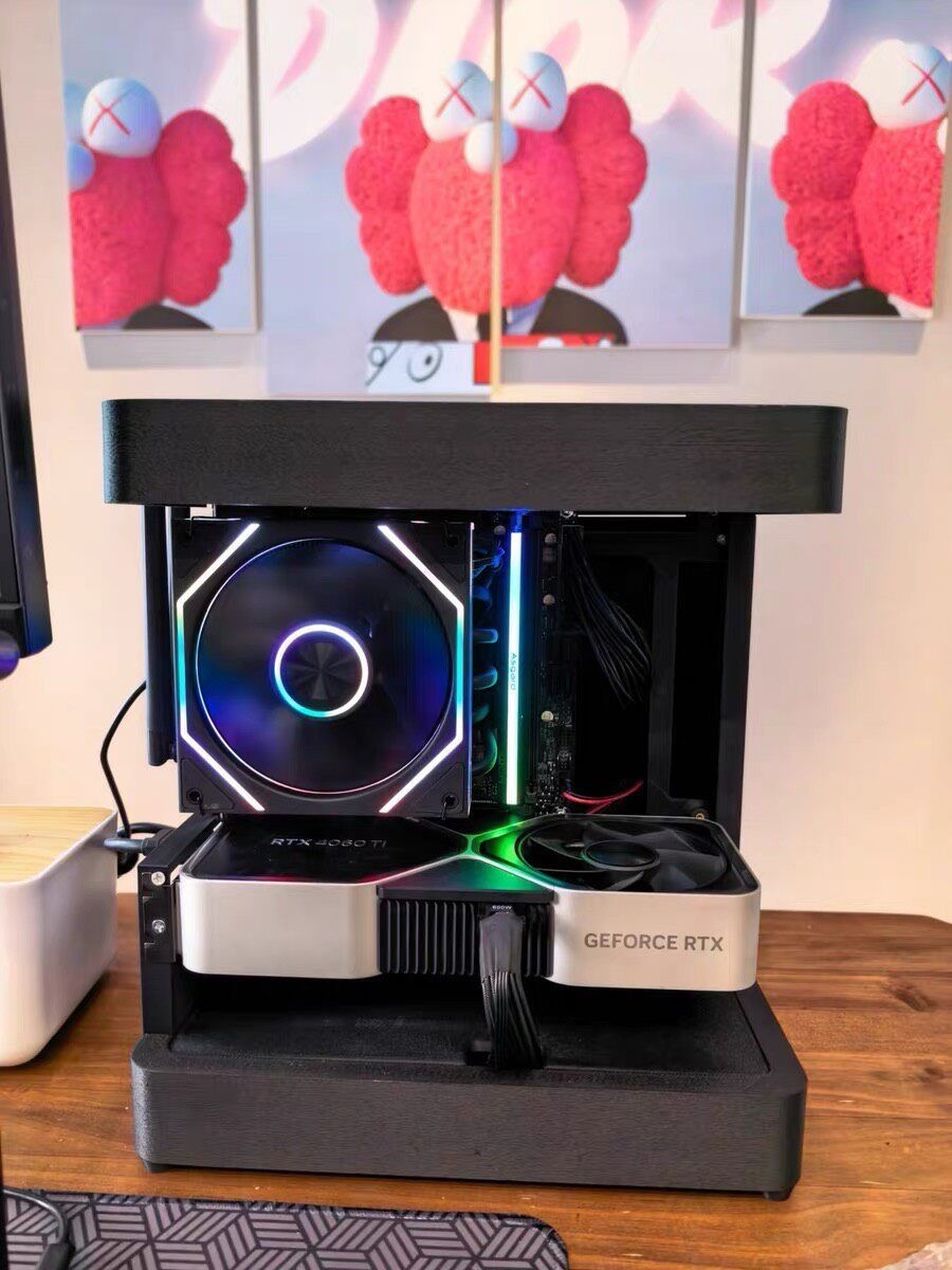 Open Frame MATX PC Case, 3D Printed Sea View Chassis for ATX Power Supply