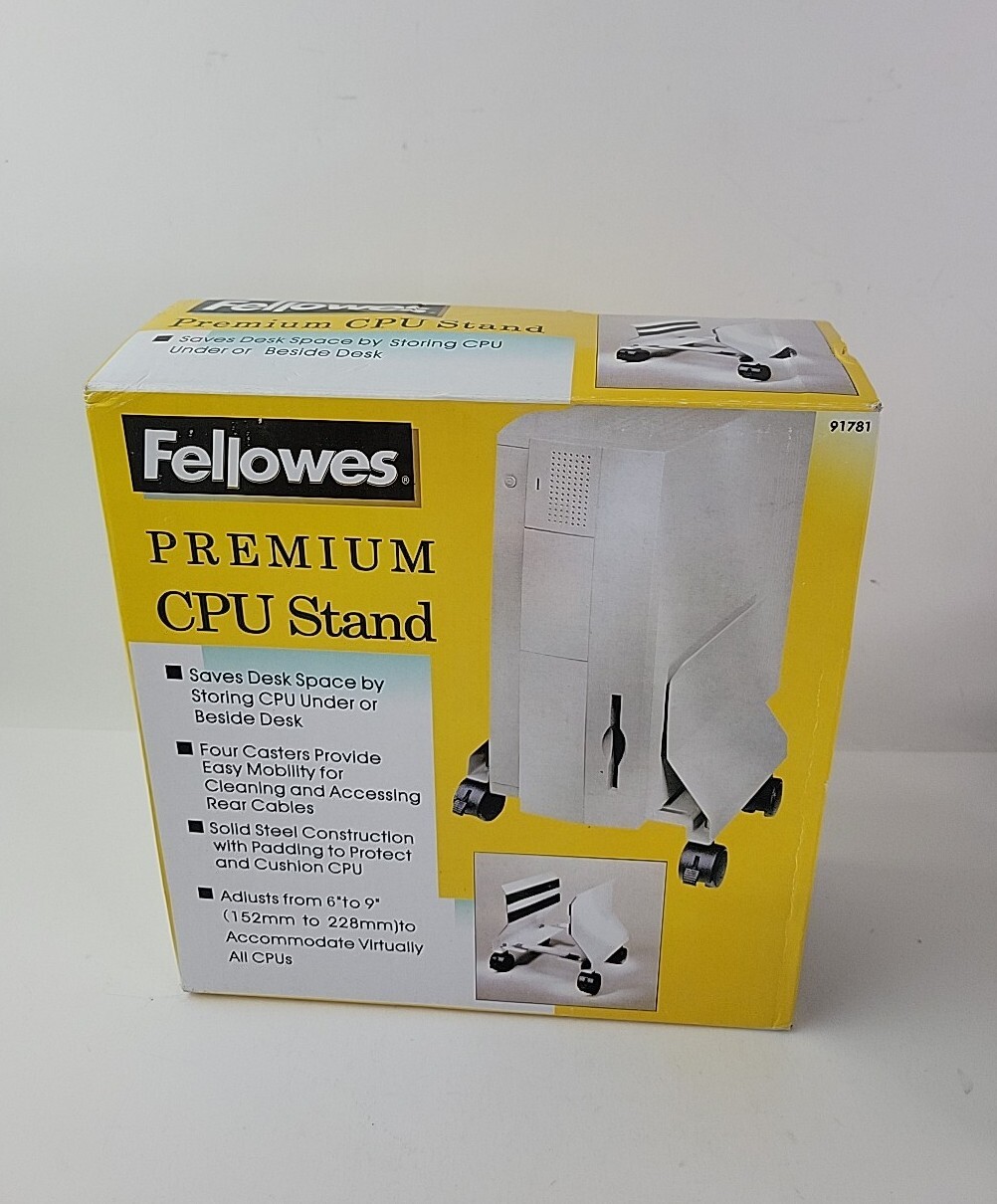 Fellowes Mobile CPU Stand Computer Tower Stand with Caster Wheels Fits Most PC..