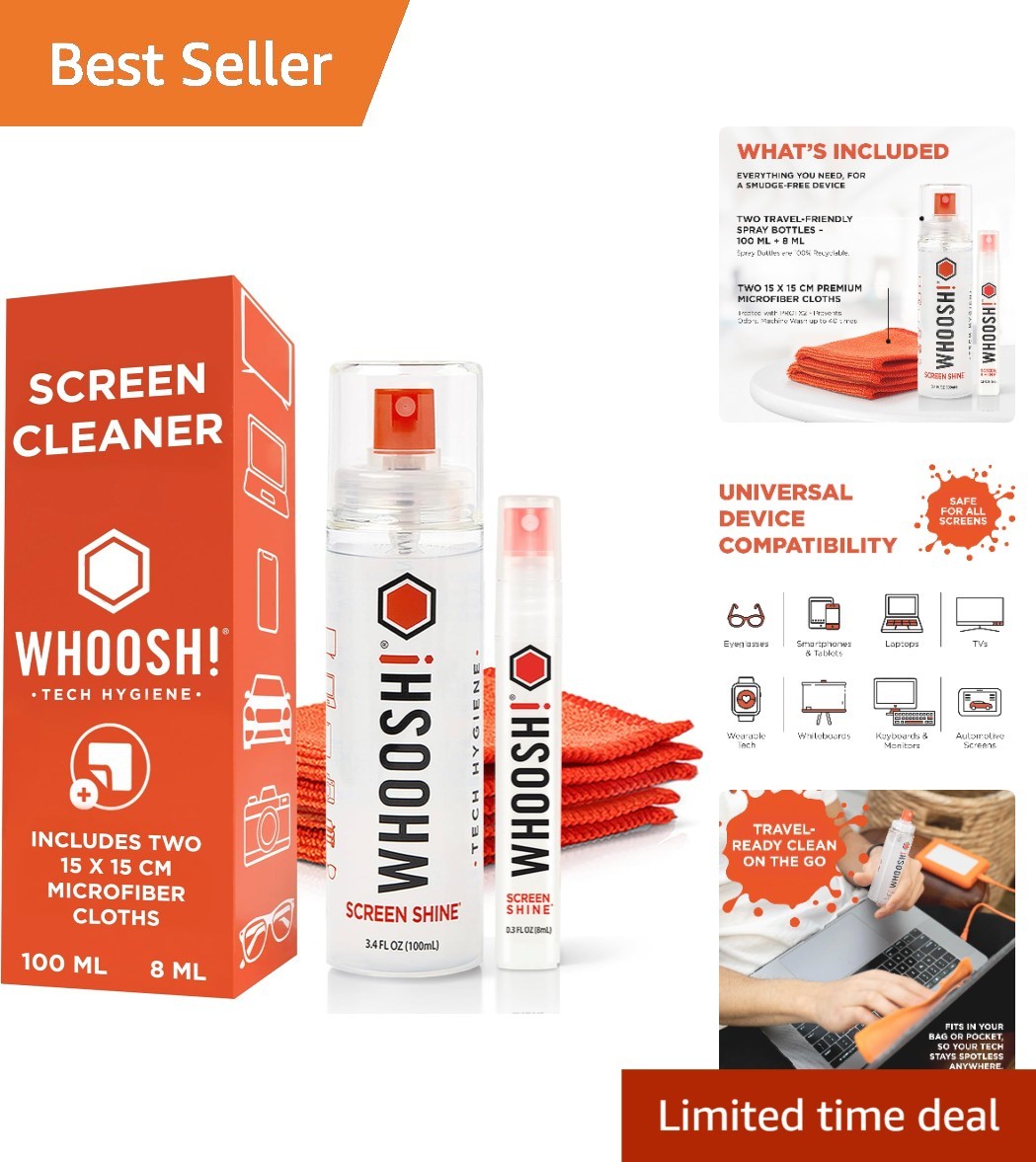 Ultimate Screen Cleaning Kit: 3.4 oz & 0.3 oz Alcohol-Free Spray with Cloths
