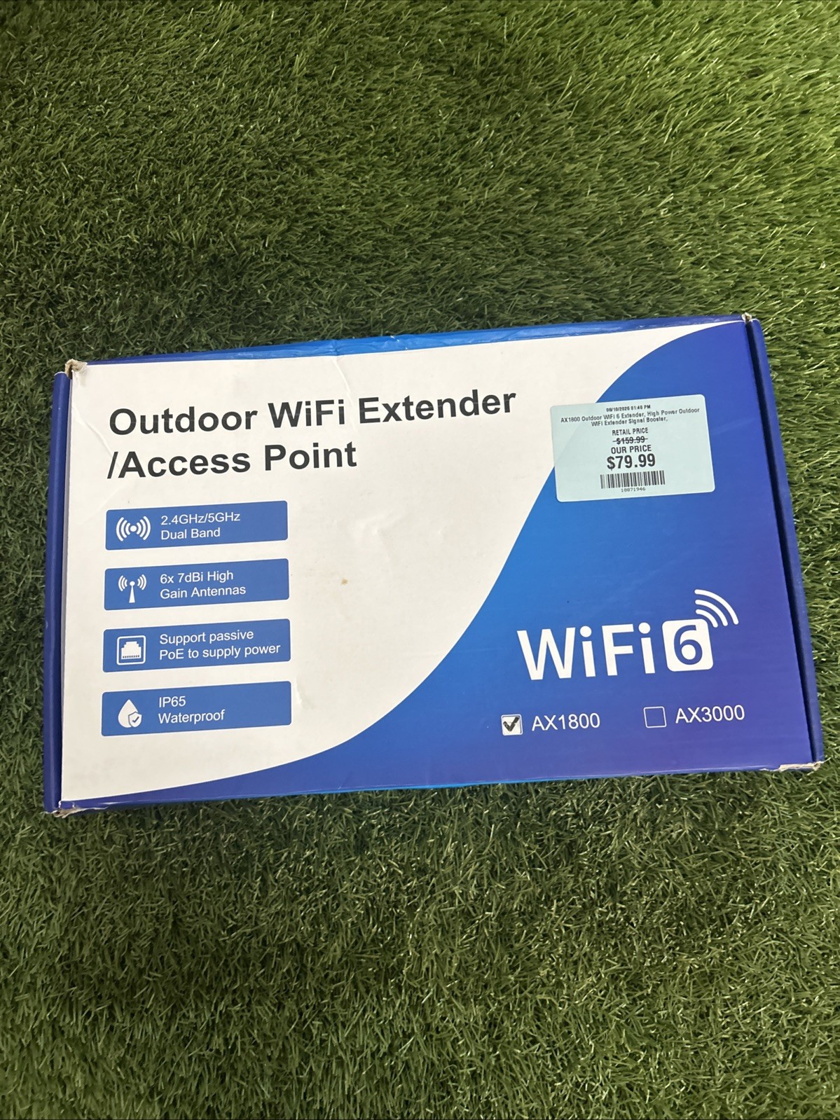 Outdoor WiFi Extender/Access Point AX1800 WiFi 6 2.4GHz/5GHz Dual Band 6X8dBi