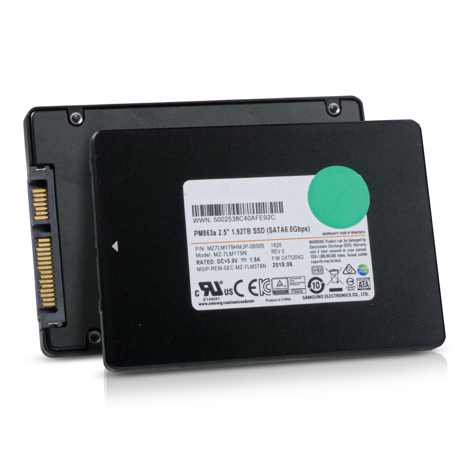 Samsung PM863a 1.92 TB MZ7LM1T9HMJP SATA 6Gb/s 3D TLC 1.3 DWPD 2.5" SSD