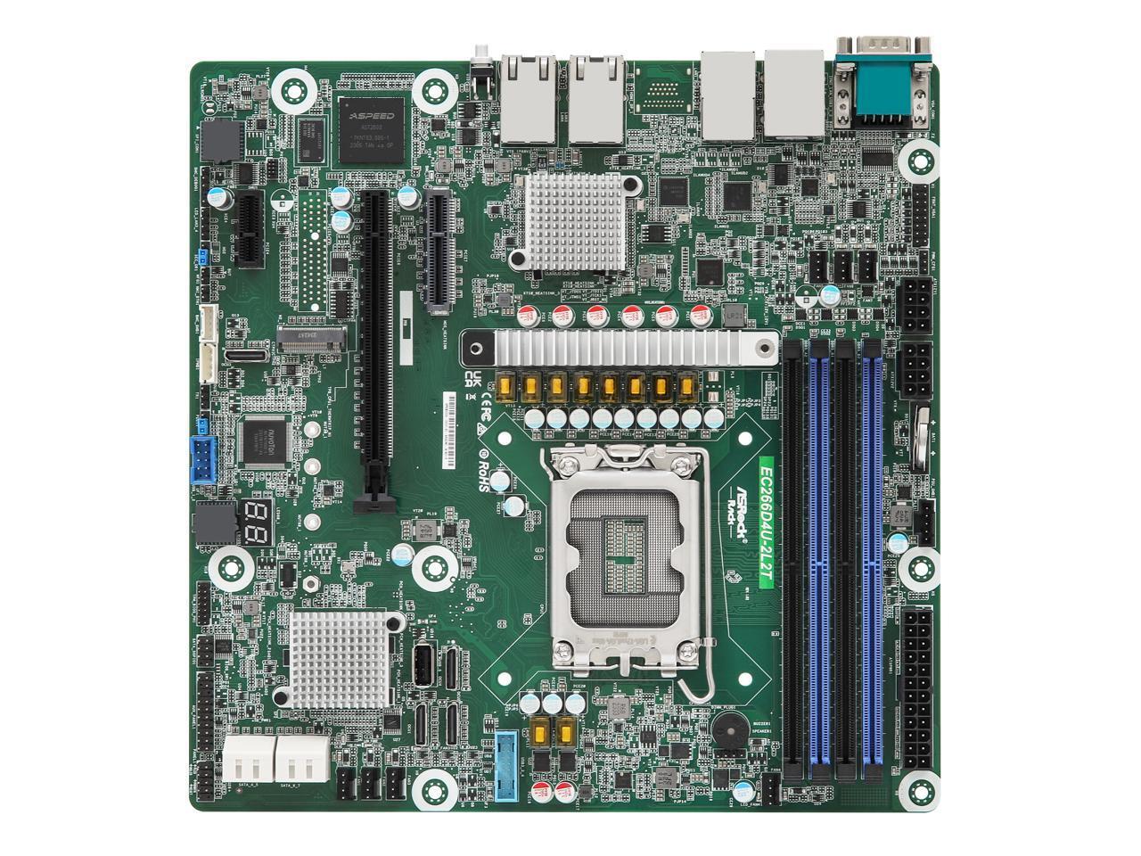 ASRock Rack Server Motherboard EC266D4U-2L2T Micro-ATX Single Socket V1 (LGA 170
